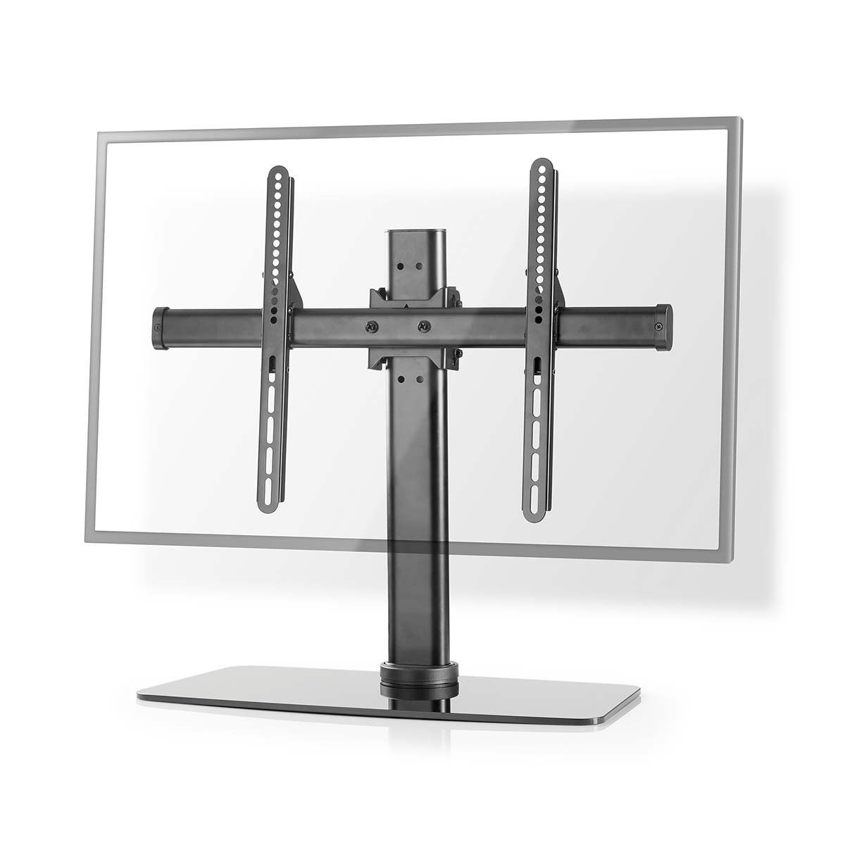 Nedis TV-Wandhalterung TVSM2330BK, (bis 65 Zoll, 1-tlg., Neigbar, drehbar, höhenverstellbar für flexible Nutzung, Glas/Stahl) – Bild 2 von 5