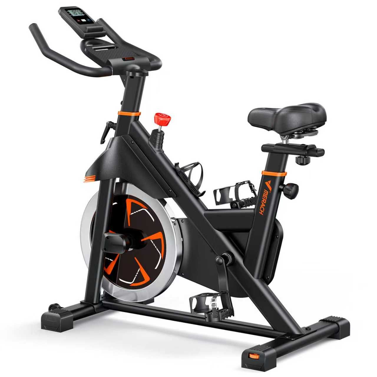 MERACH Heimtrainer 2025 neu Heimtrainer Fahrrad mit magnetischem Widerstand mit APP (Schweres Schwungrad, 0-100% Magnetischer Widerstand, LCD-Monitor, Tablet-Halter, bis 136KG, Zwift und Kinomap kompatibel, verstellbar), leise, ergonomischer Sitz, Stationäres Fahrrad für Zuhause