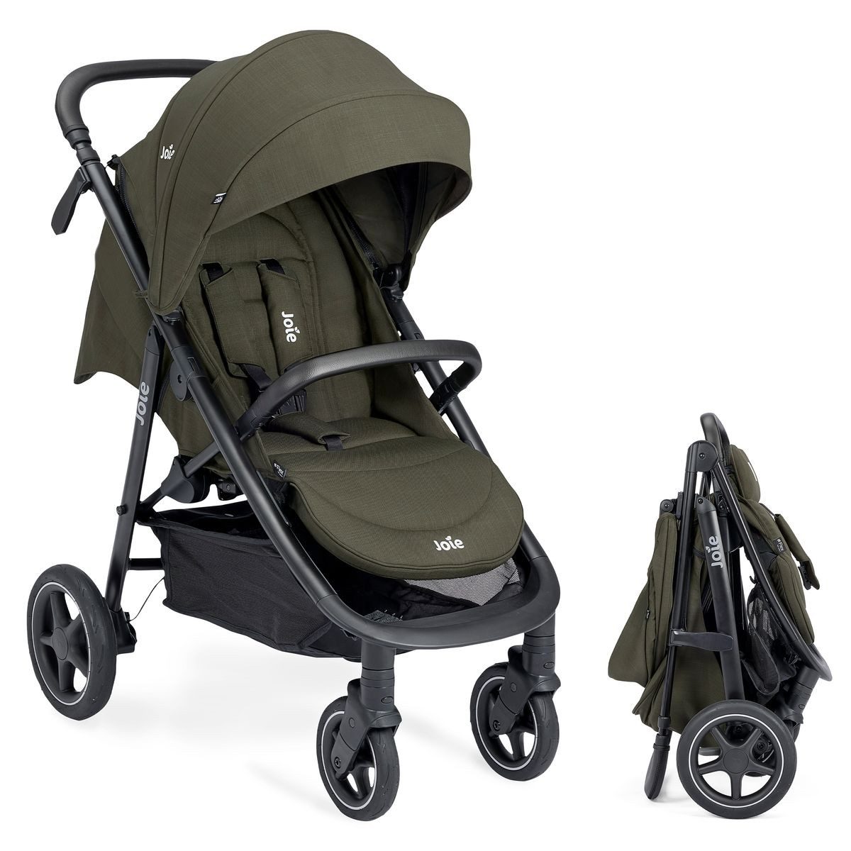 Joie Sport-Kinderwagen Mytrax Pro - Sage, Sportwagen bis 22 kg mit Liegefunktion & Regenschutz höhenverstellbar