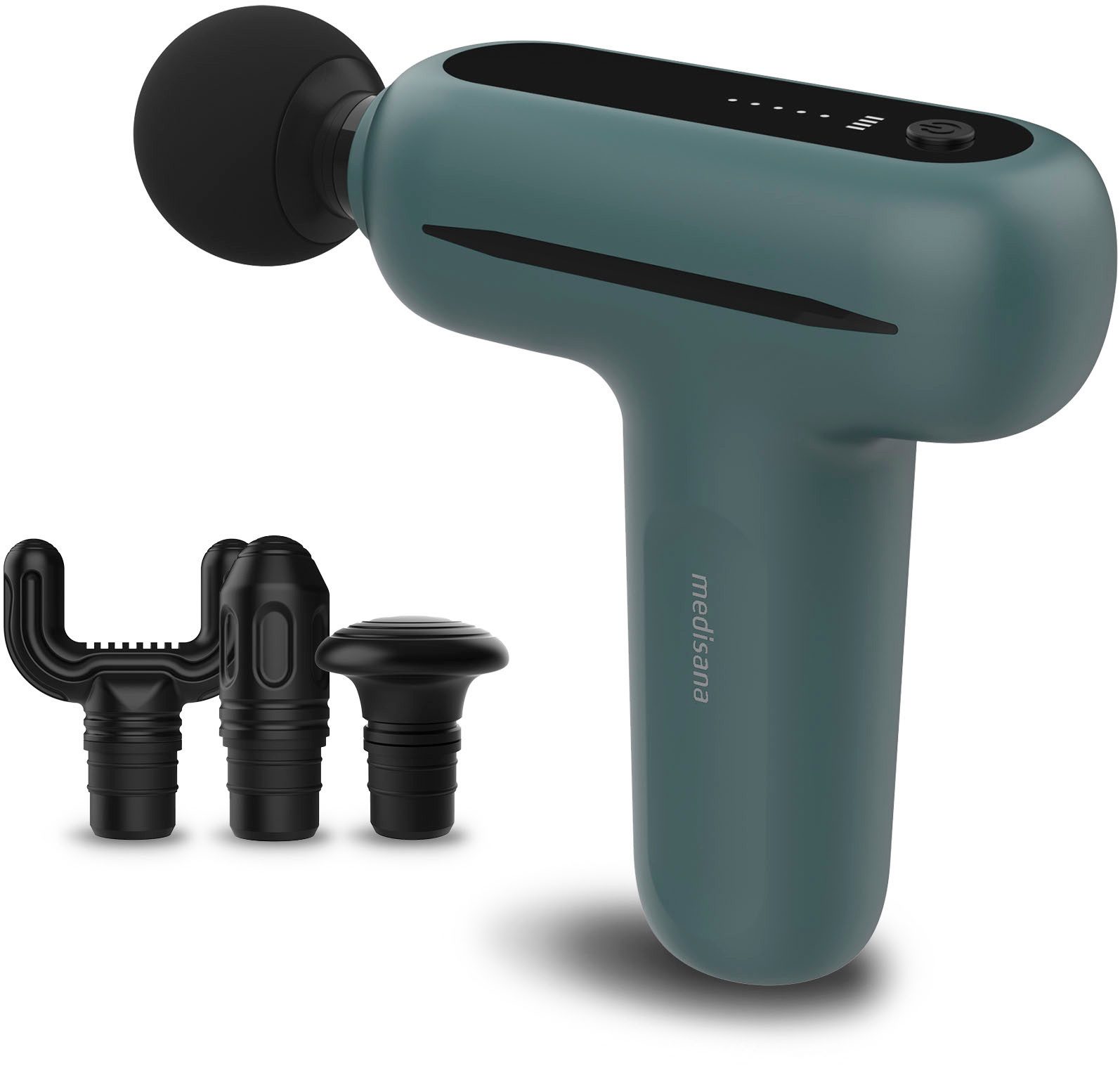 medisana Massagepistole MG 200, Set 5-tlg., Gerät + 4 Aufsätze, 4 Aufsätze, ergonomische Massagepistole mit selbstjustierendem Modus