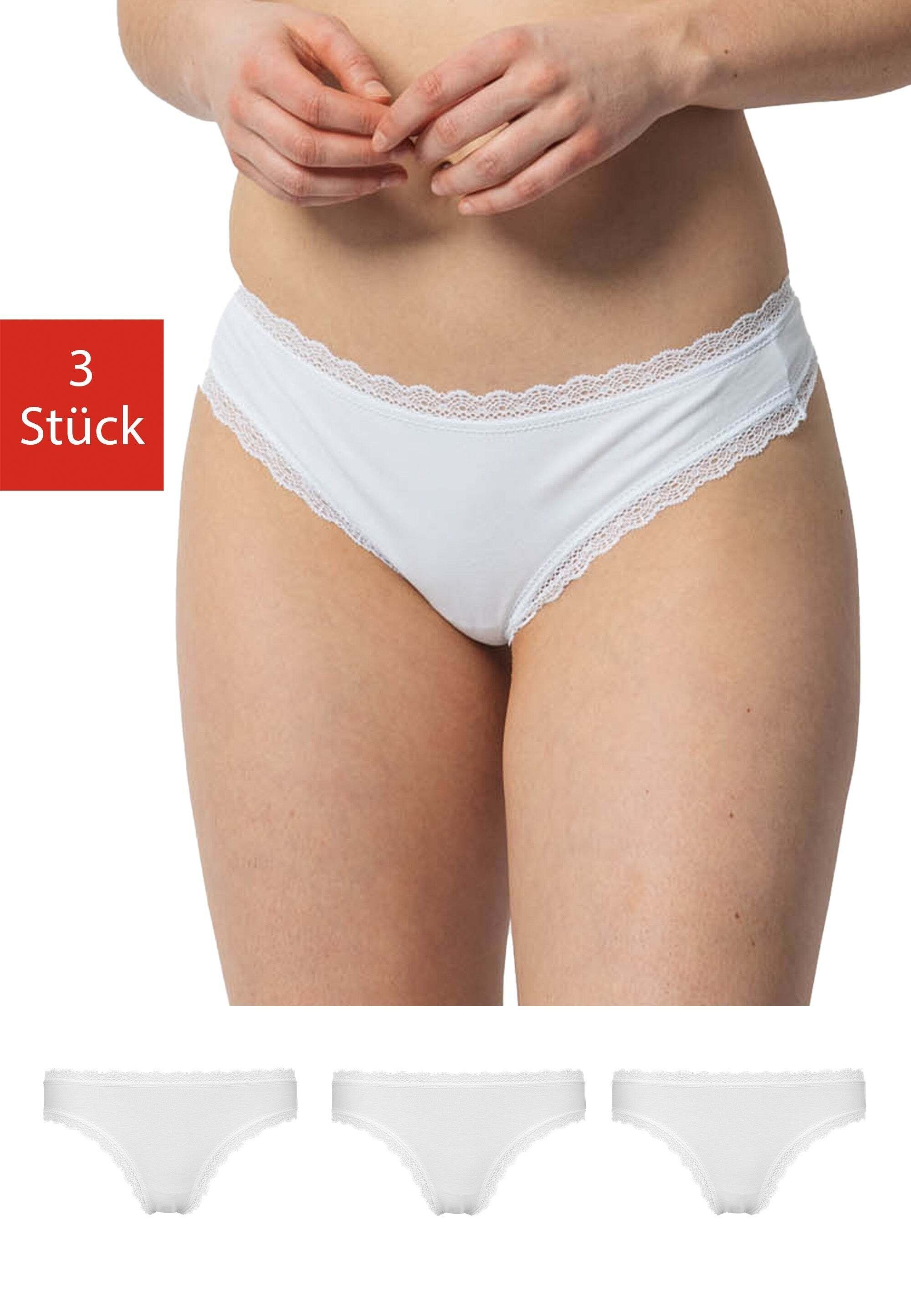 SNOCKS Tanga String Damen Unterhose (3-St) mit Spitze, unsichtbar unter deiner Kleidung