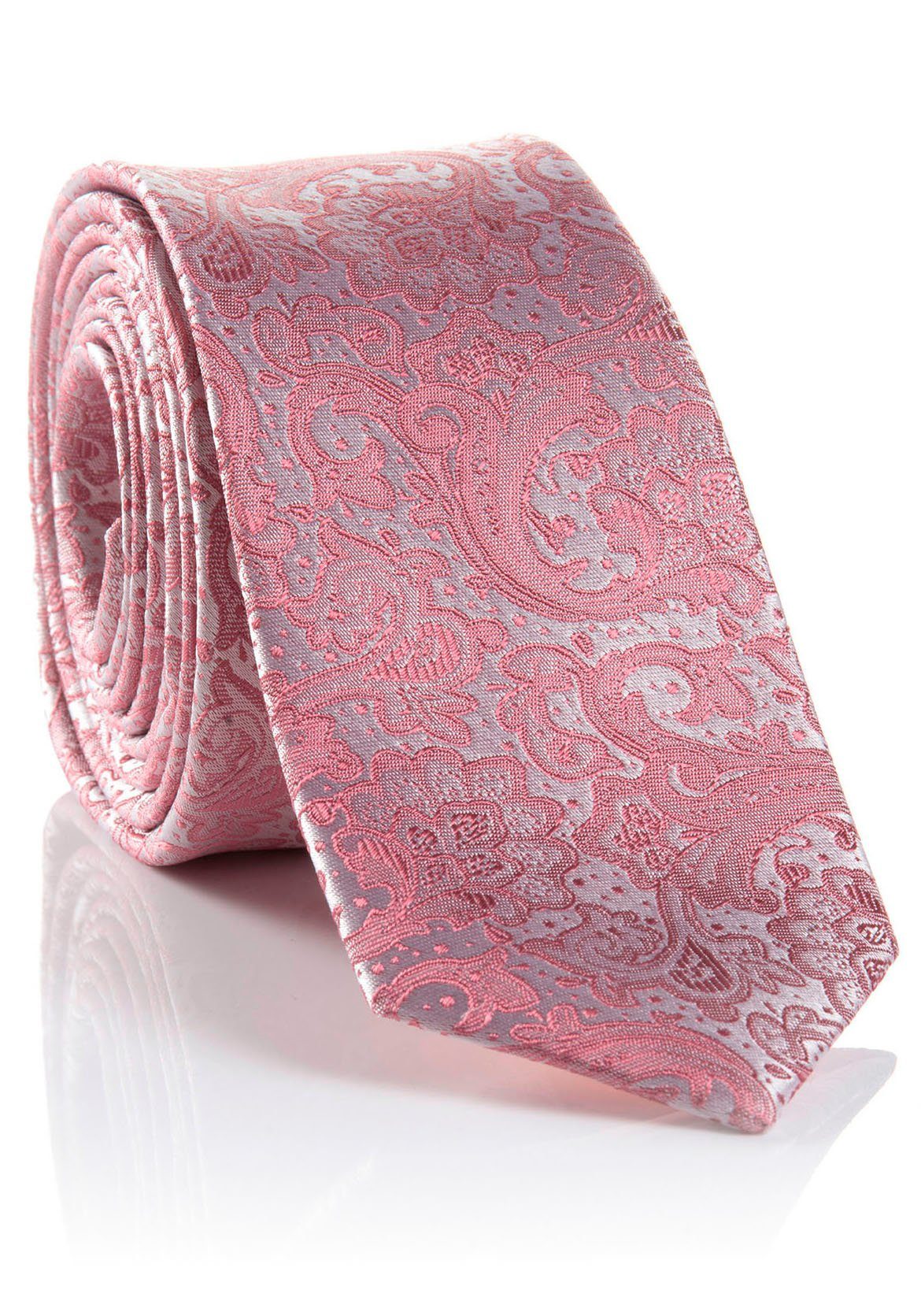 MONTI Krawatte LELIO red aus reiner Seide, Krawatte bright Paisley-Muster