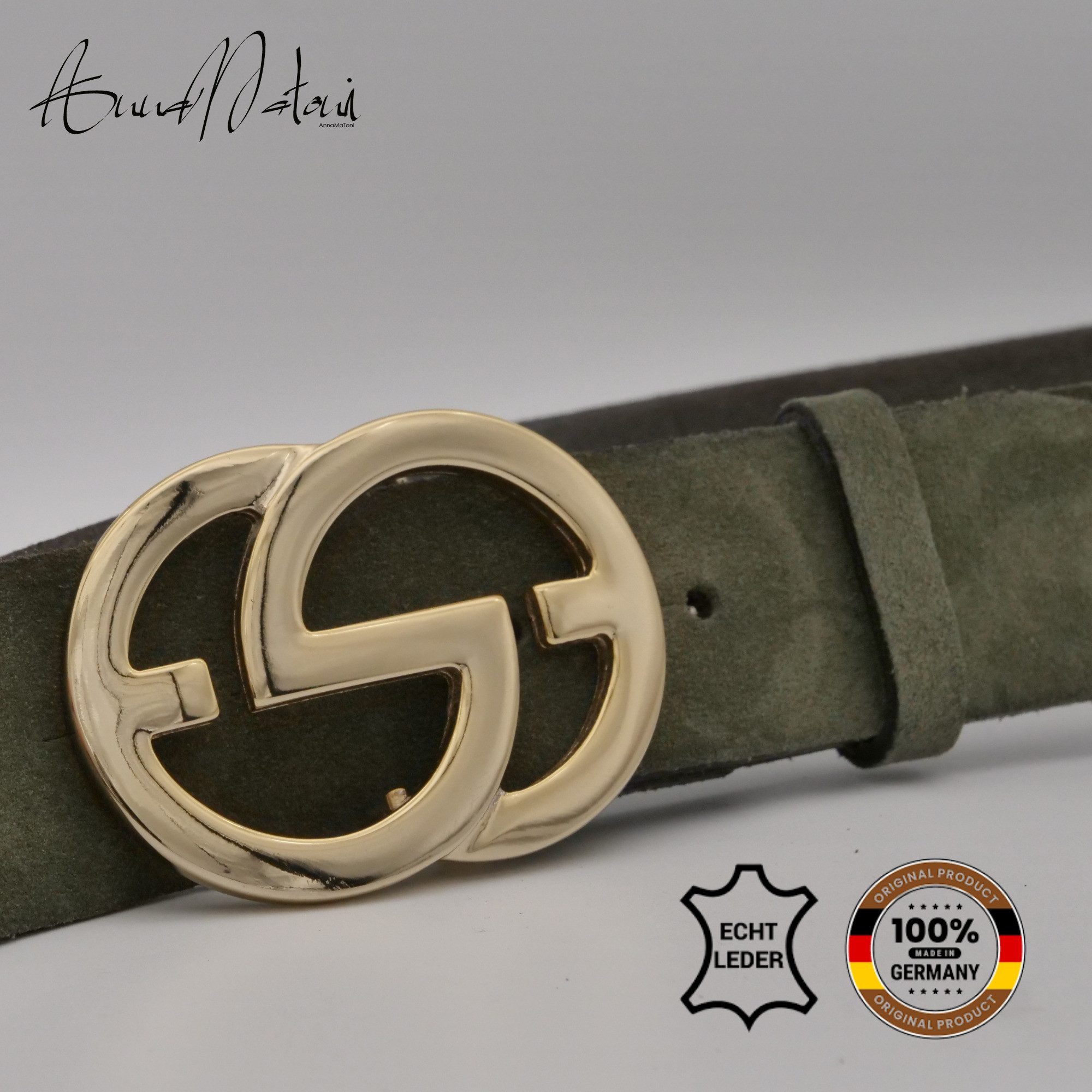 AnnaMatoni Ledergürtel AnnaMatoni Damen Ledergürtel in hochwertigem Velour günstig online kaufen