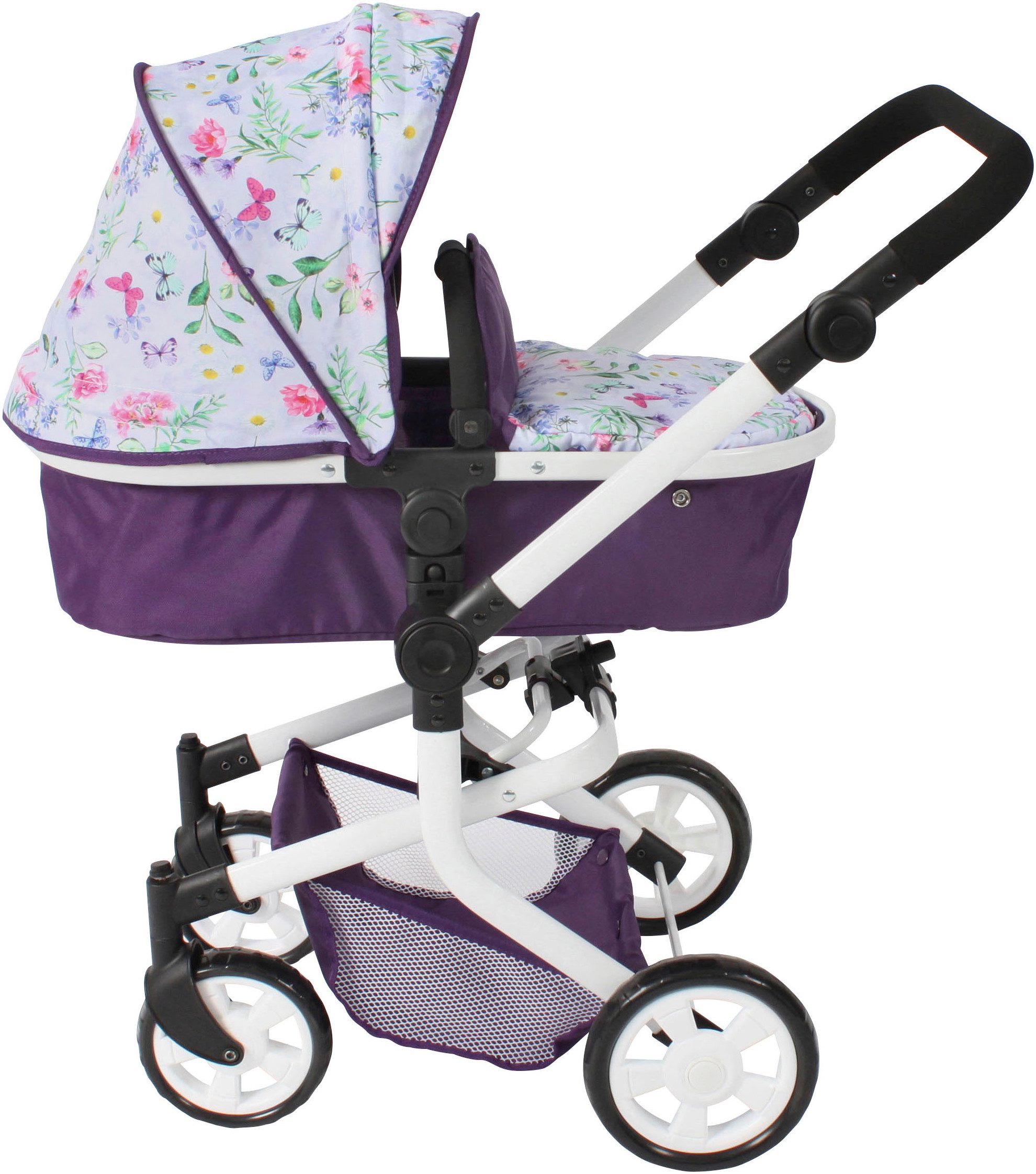 CHIC2000 Kombi-Puppenwagen Mika, Flowers lila günstig online kaufen