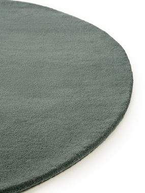 Wollteppich Bent, benuta, rund, Höhe: 6 mm, 100% Wolle, handgetuftet, Uni, Natural Living, Wohnzimmer