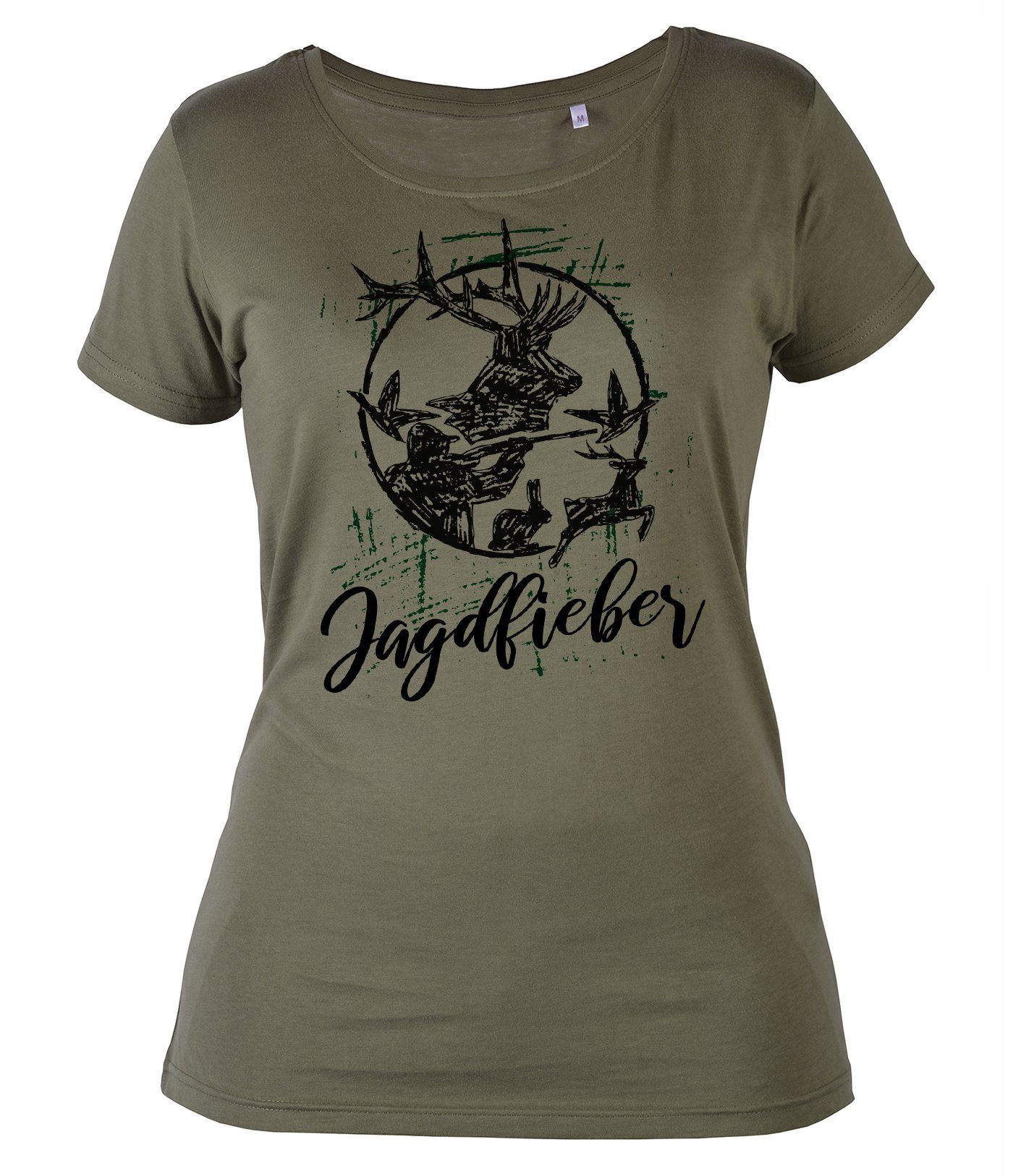 Tini - Футболки T-Shirt Jäger / Jagd - Jagdfieber - Jägermotiv Damenshirt Hochwertiges T-Shirt aus weichem Baumwollstoff, Motiv: Jagdfieber