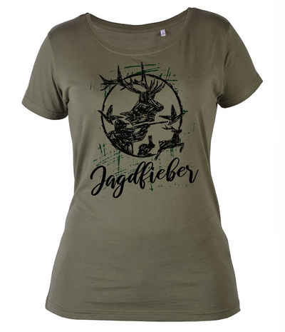 Tini - Shirts T-Shirt Jäger / Jagd - Jagdfieber - Jägermotiv Damenshirt Hochwertiges T-Shirt aus weichem Baumwollstoff, Motiv: Jagdfieber