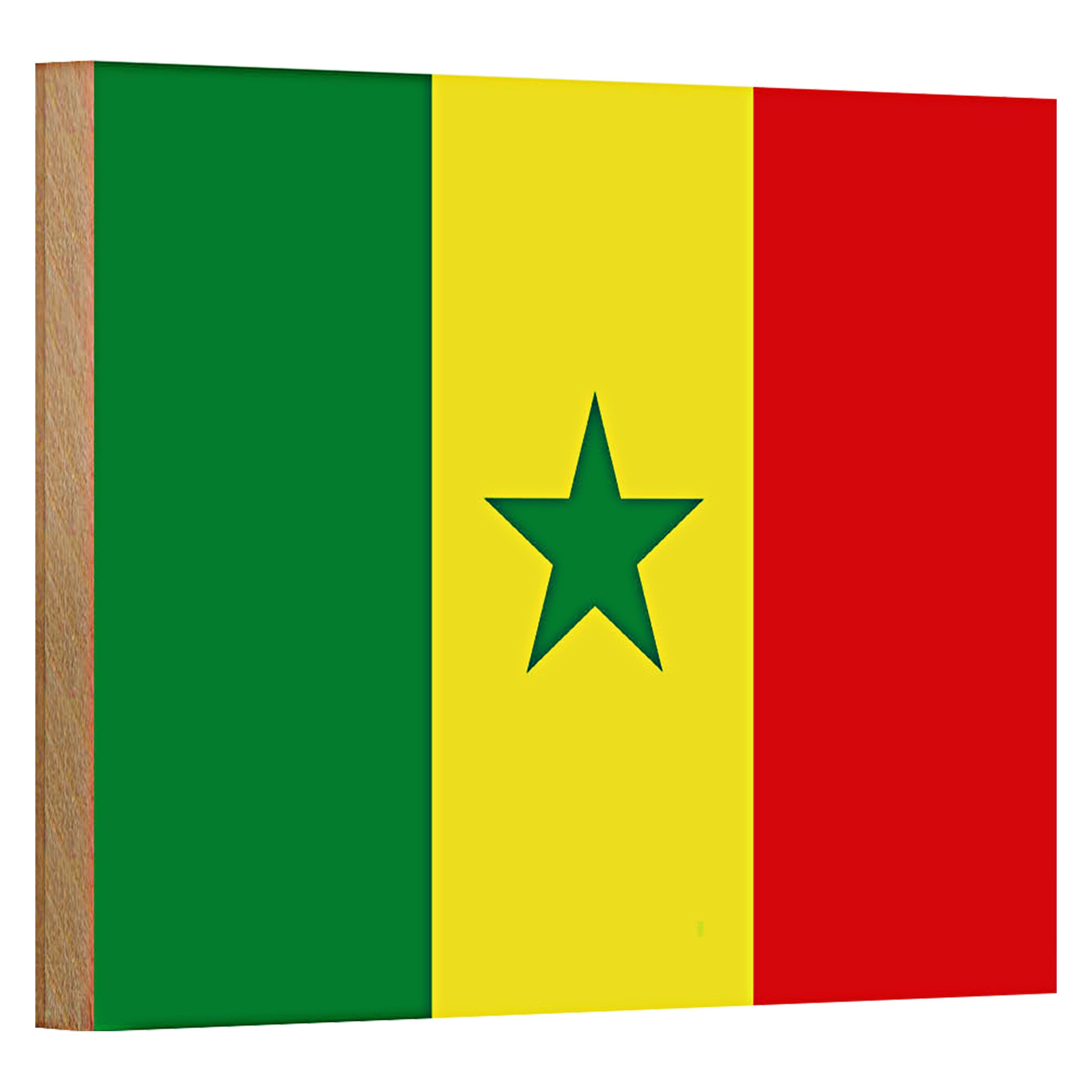 Roomando Holzbild Flagge Senegal 18x12cm Flag of Senegal