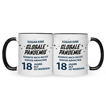 GRAVURZEILE Tasse GRAVURZEILE Tasse mit Spruch - Pandemie Geburtstag, Keramik, Farbe: Schwarz & Weiß