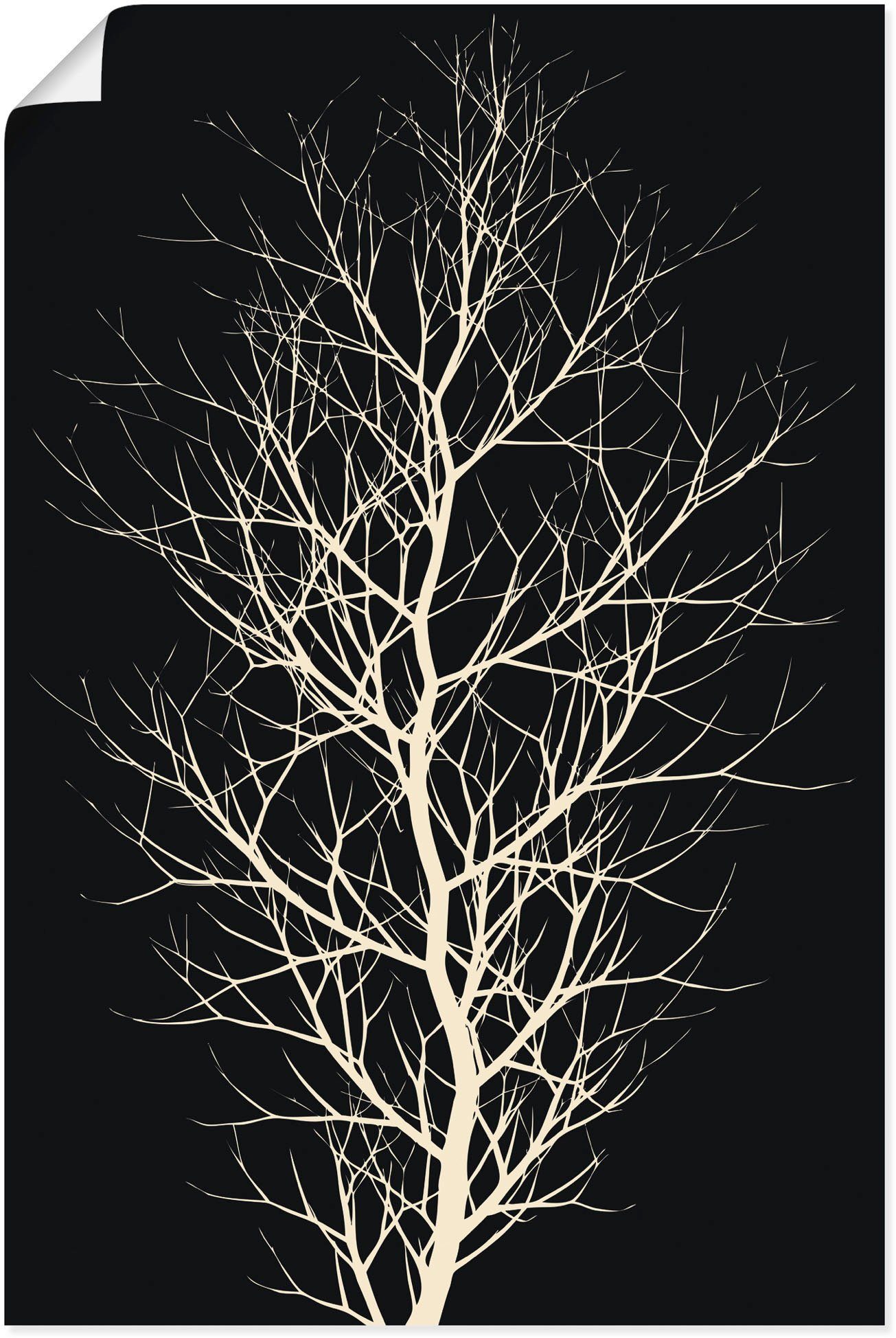 in als St), Baum, Größen Poster Alubild, Leinwandbild, versch. (1 Artland oder Wandbild Der Baumbilder Wandaufkleber schwarze