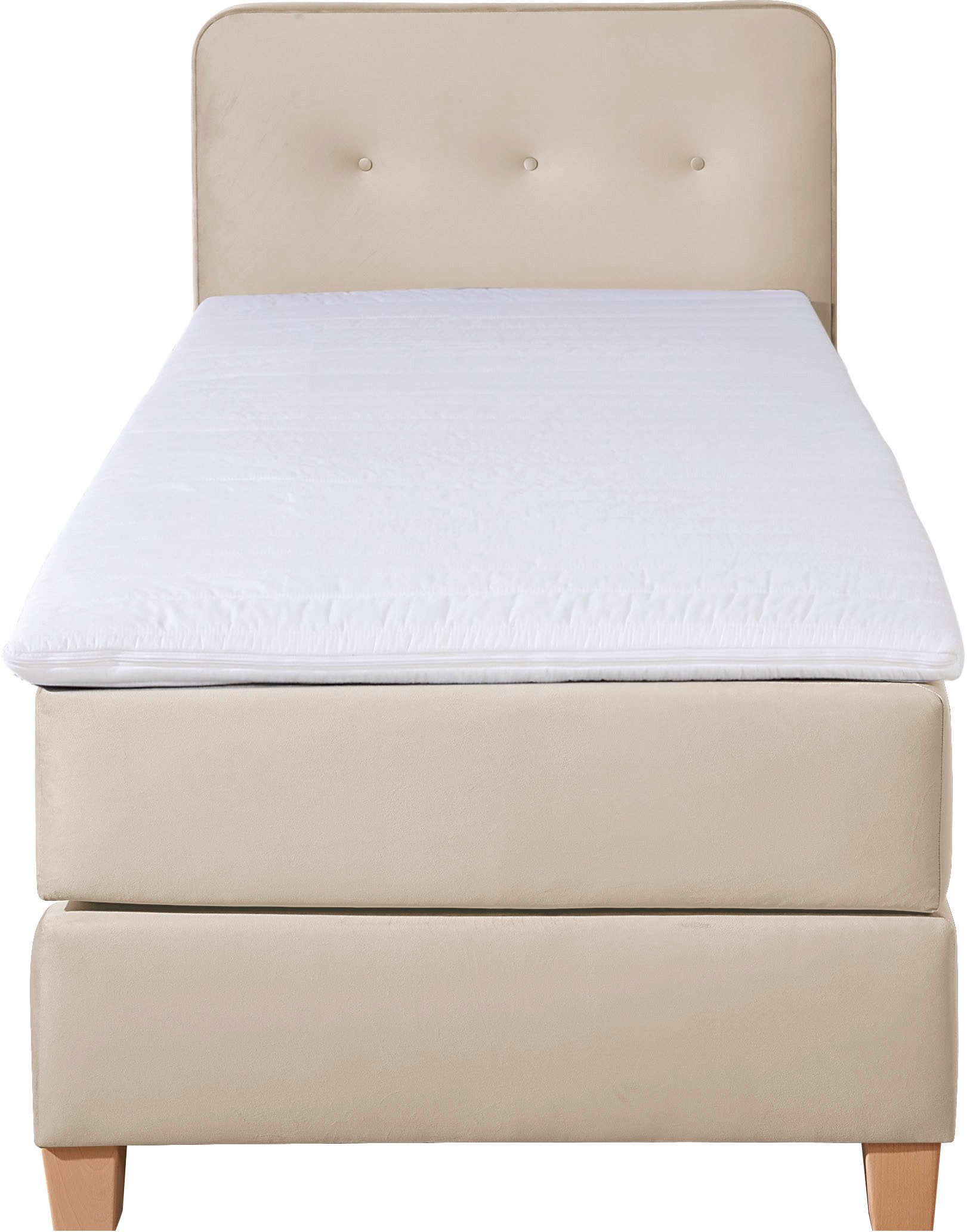 Home affaire Boxspringbett Fargo, inkl. Topper, in 3 Matratzenarten, in Samt- oder Strukturstoff