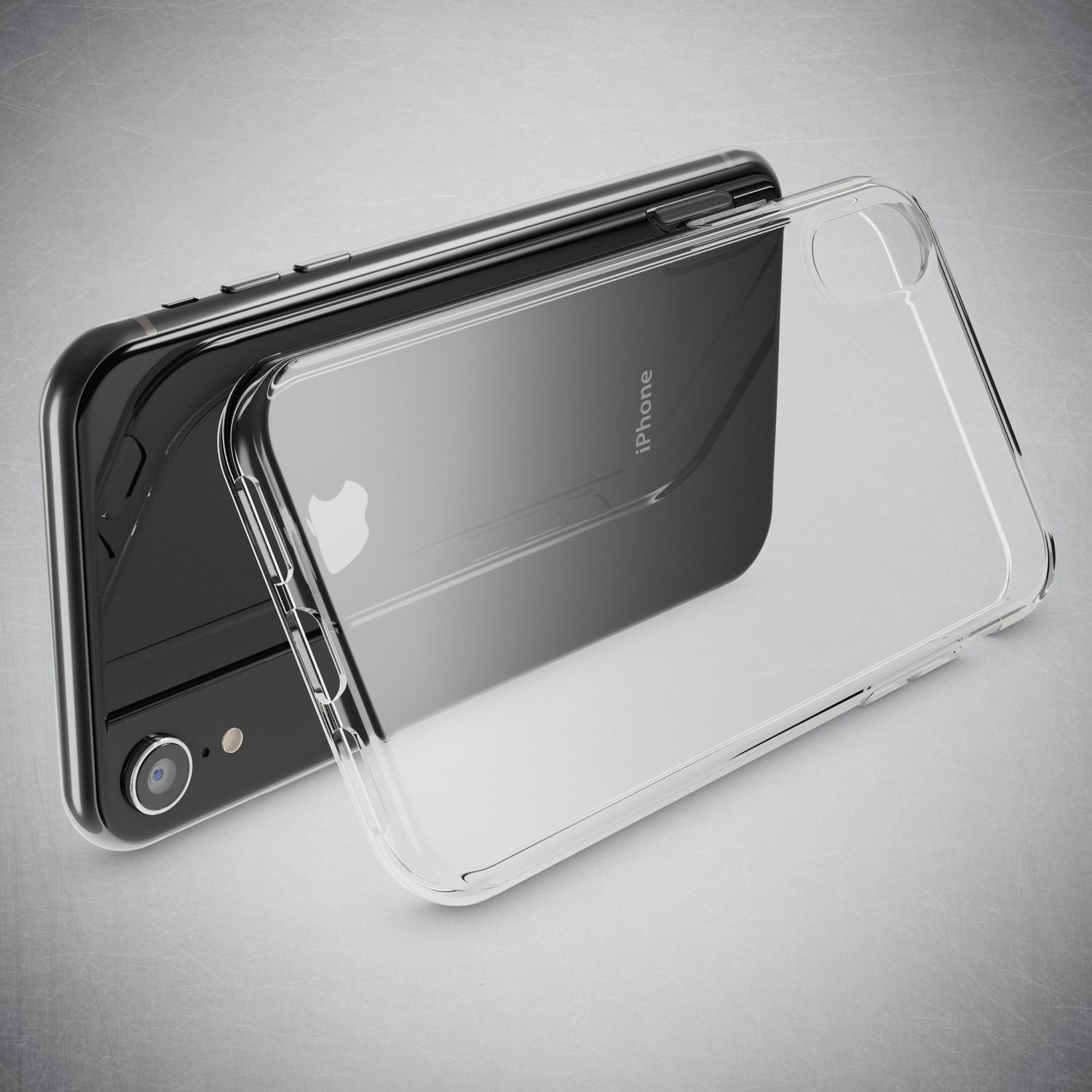 Nalia Smartphone-Hülle Apple iPhone XR 15,5 cm (6,1 Zoll), GLAZE Case - Transparentes Silikon, Anti-Watermark & Schlank