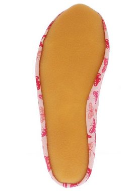 Beck Schläppchen Papillon mit Ristgummi Gymnastikschuh (Barfußschuhe, für schmale Füße und kleine Kinder besonders geeignet, ab Gr. 18/19 verfügbar) atmungsaktive Baumwolle, rutschfeste Gummi-Sohle