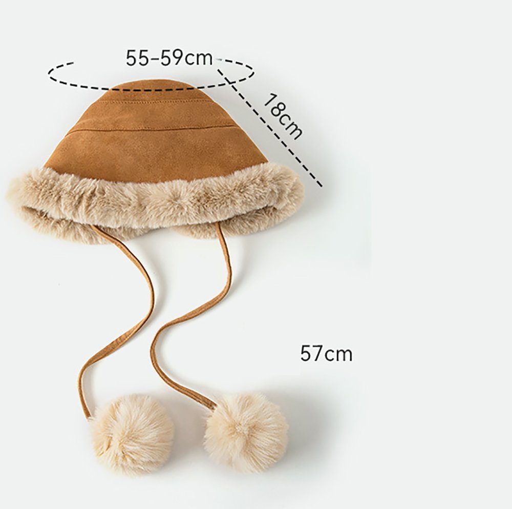L.Ru Kalte Mütze warme für Strickmütze (1-St) UG Gehörschutz winddichte Winter Outdoor-Mütze Damen