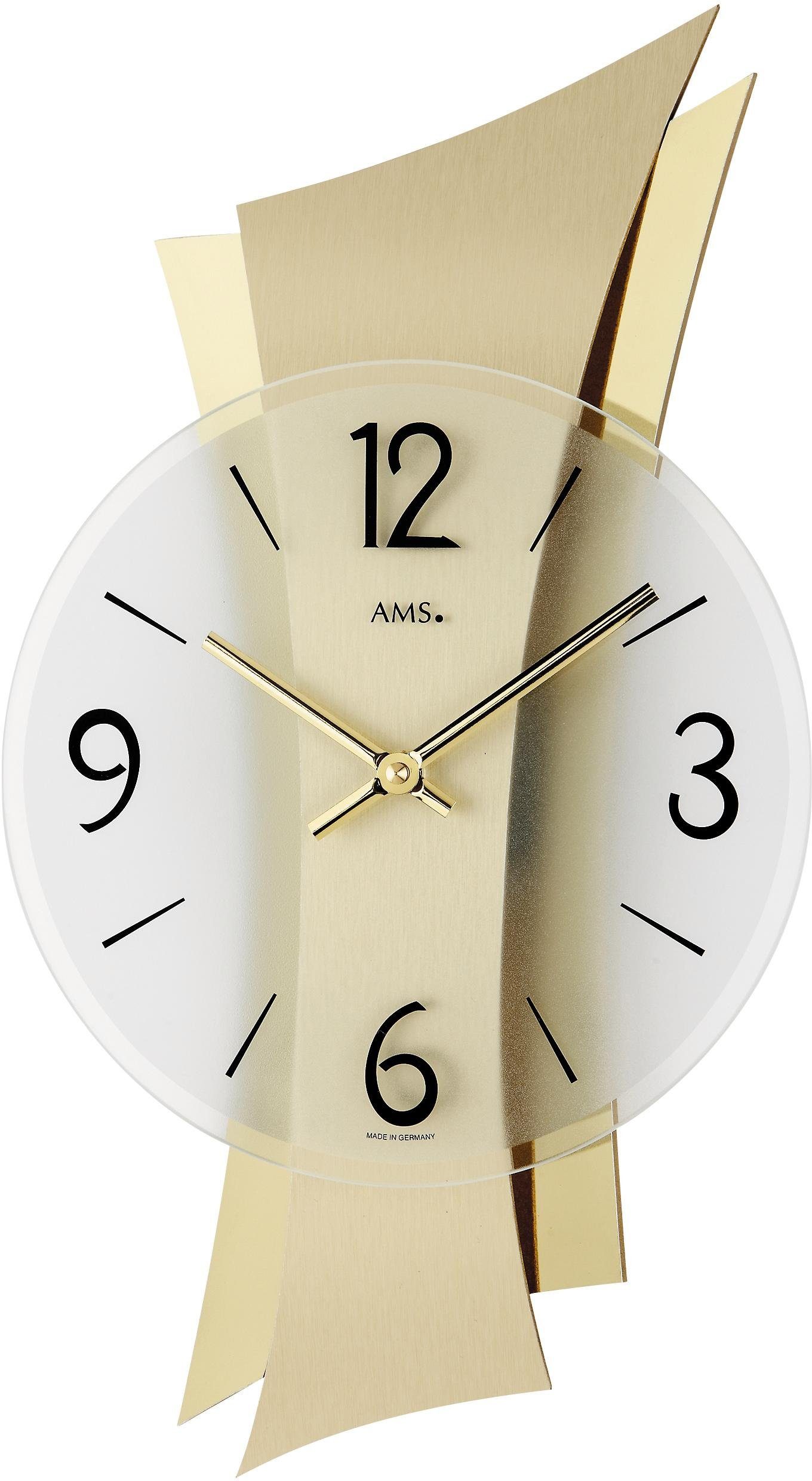 AMS Wanduhr 9397 (Quarzuhr,Wohnzimmer,Esszimmer,Küche,Made in Germany,Büro,Flur)