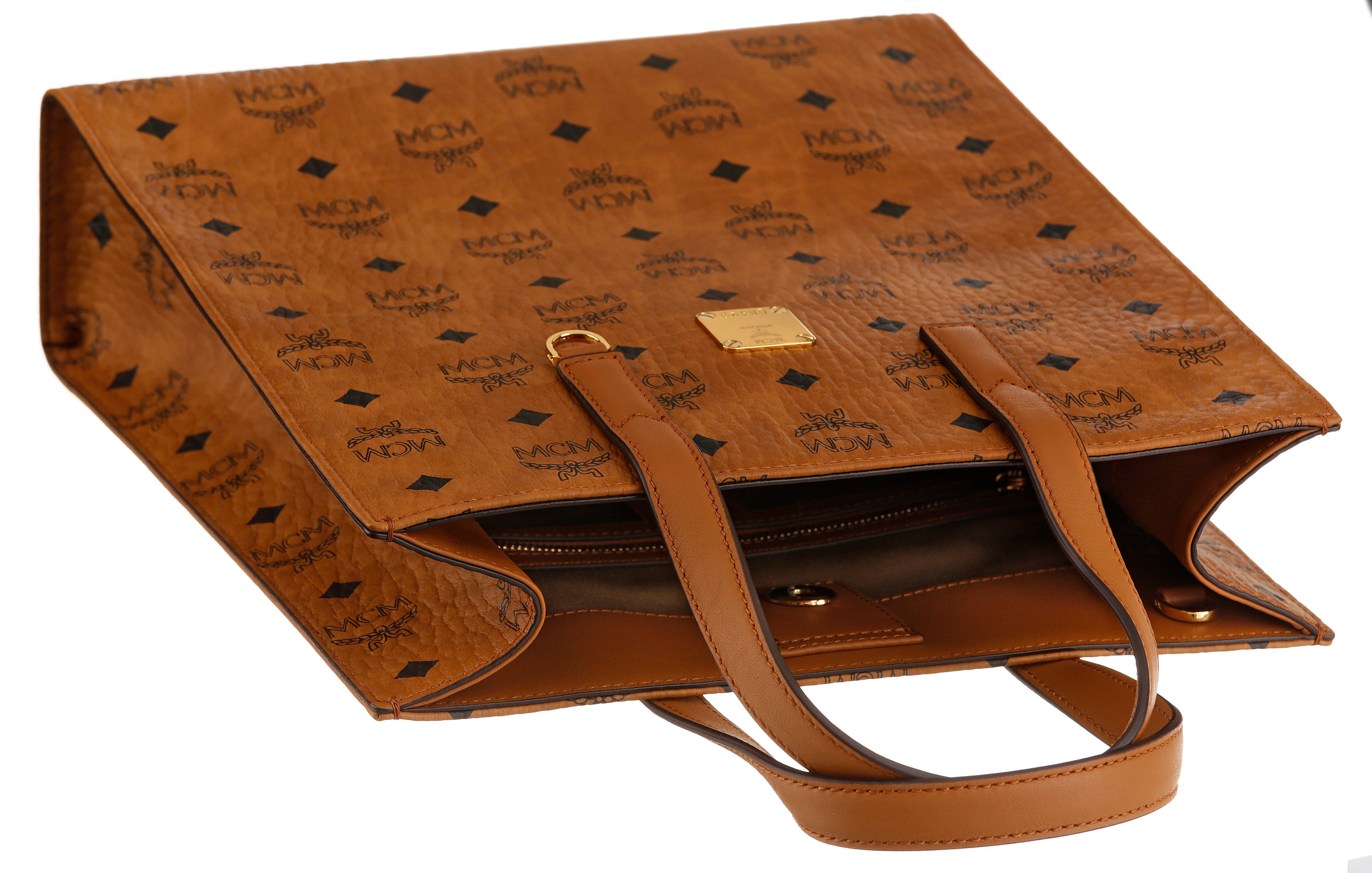 Shopper mit TOTE, MCM cognac Allover-Logoprint AREN