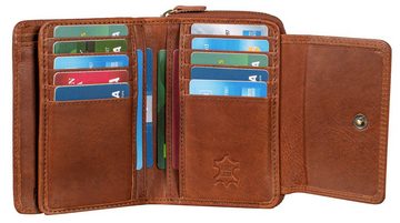 Benthill Geldbörse Damen Echt Leder RFID Geldbeutel 14 Kartenfächer Portemonnaie Frauen, RFID-Schutz Kartenfächer Münzfach Reißverschlussfach