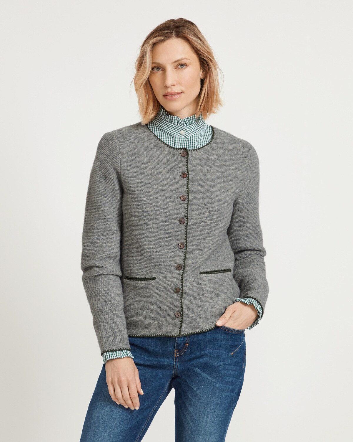 Reitmayer Trachtenjacke Strickcardigan mit Rückenstickerei