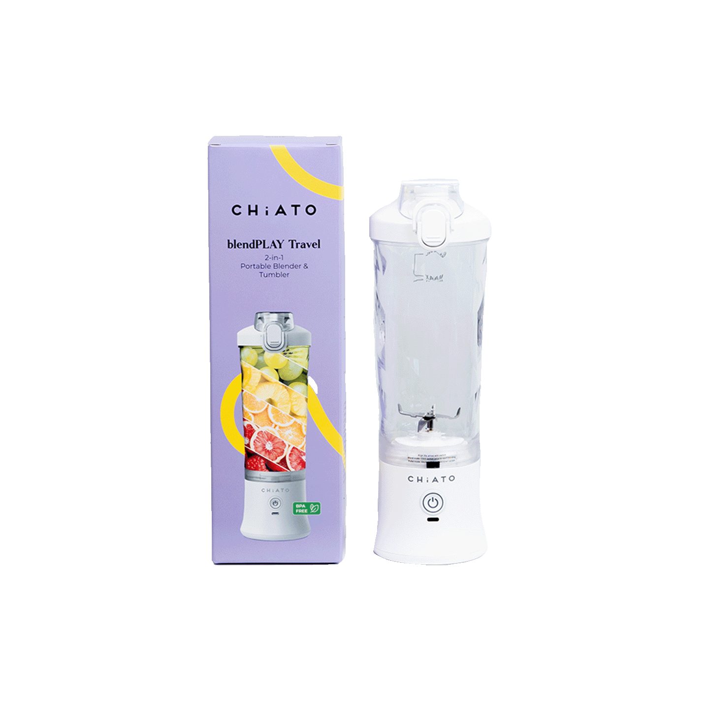 CHiATO Akku-Smoothie-Maker CHiATO BlendPLAY Travel Blender - Weiß