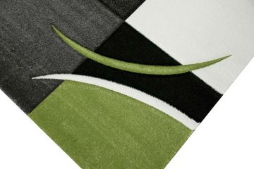 Teppich Designer Teppich Wohnzimmerteppich karo grün grau creme schwarz, Carpetia, rechteckig, Höhe: 13 mm