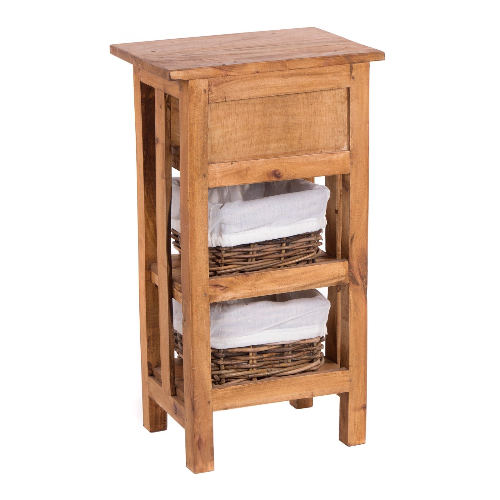 DESIGN DELIGHTS Telefontisch TELEFONTISCH "RATTAN 70", 70x38x28cm (HxBxT), Altholz massiv Beistell – Bild 5 von 5