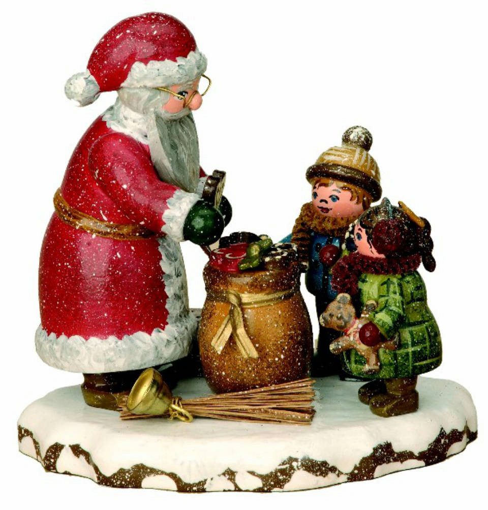 Hubrig Volkskunst Zschorlau Erzgebirge Sammelfigur Hubrig Winterkinder Danke lieber Weihnachtsmann
