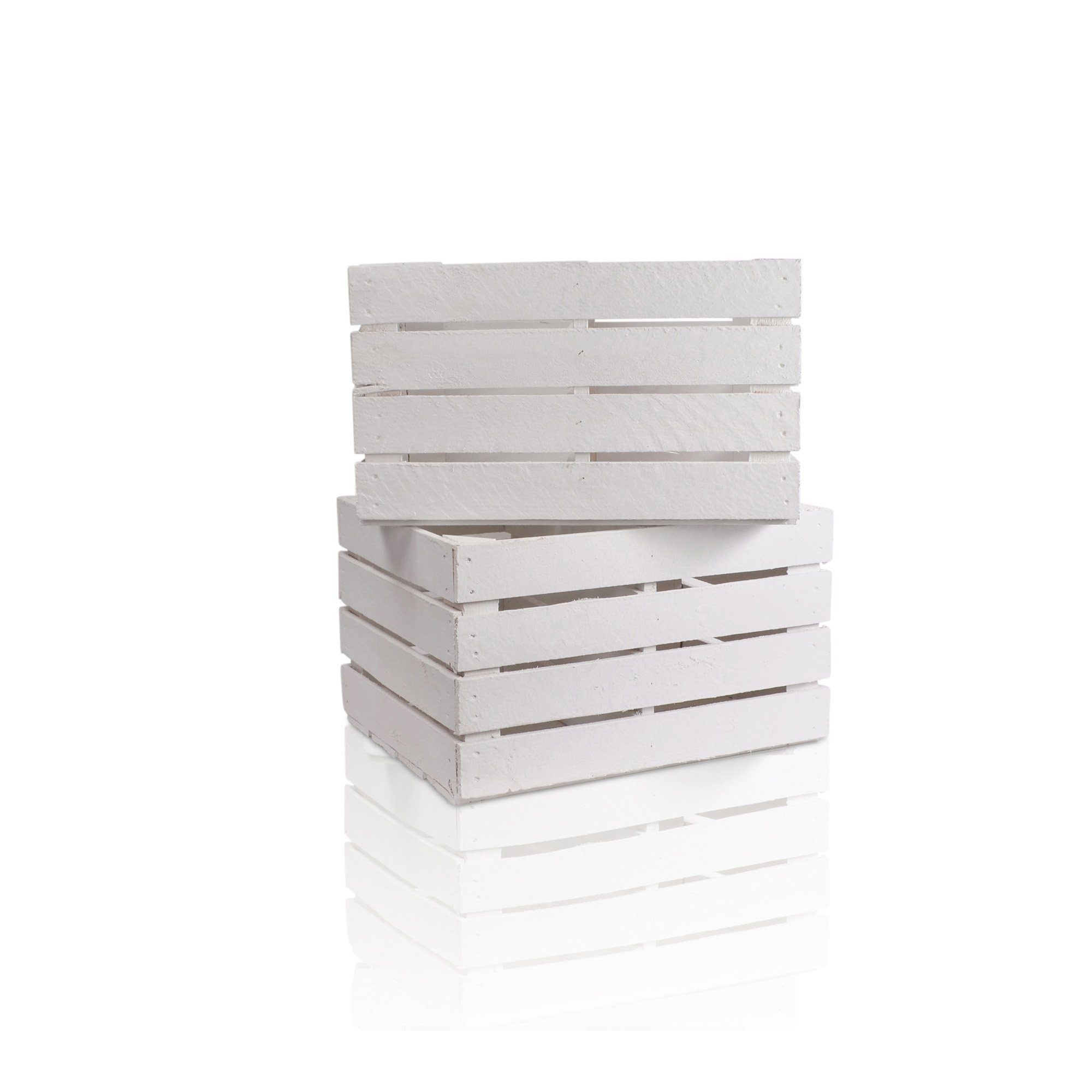 CHICCIE Holzkiste Regale Weiß 50x40x30cm - Kisten Weinkisten (2 St) günstig online kaufen
