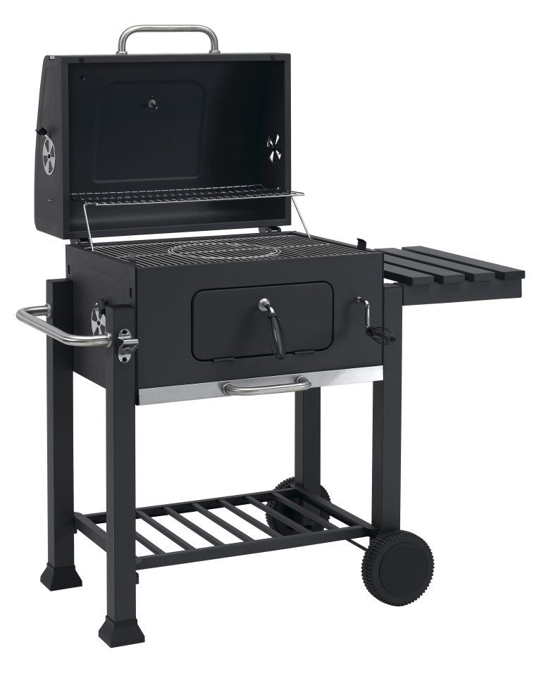 Primaster Holzkohlegrill Primaster Holzkohlegrill Montreal, Deckelthermometer mit Rollen