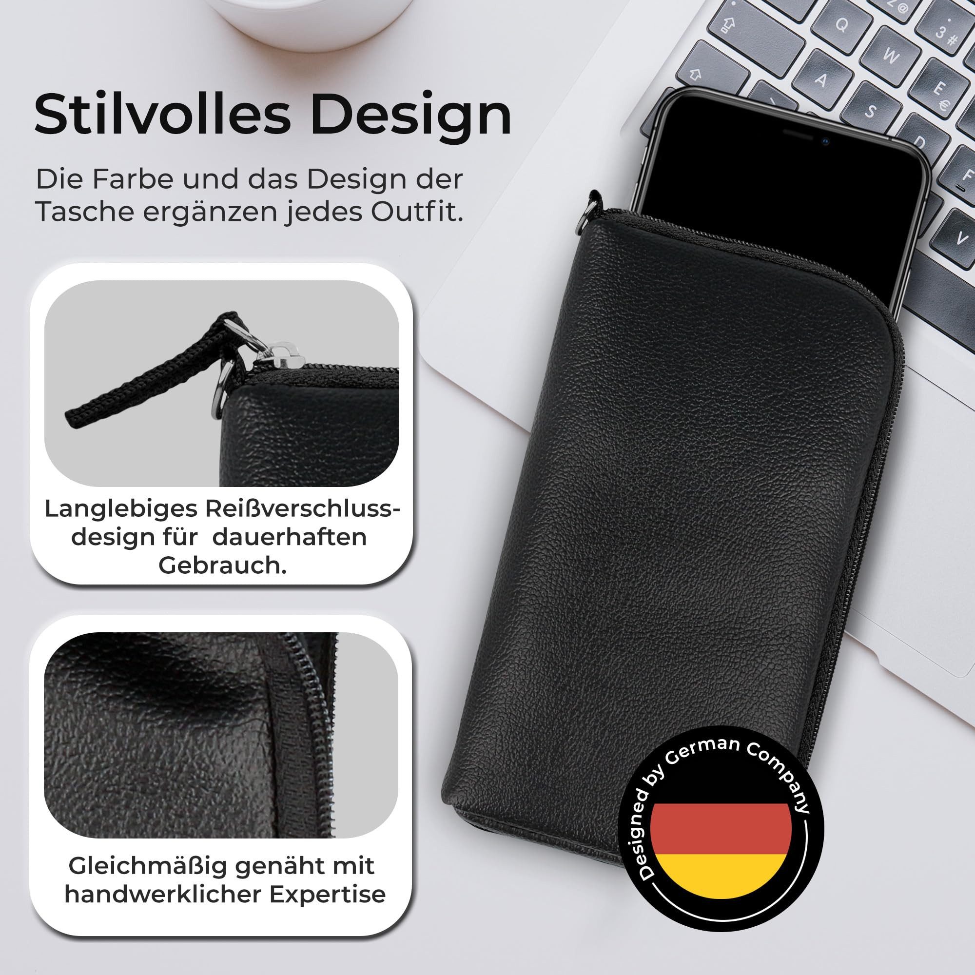 XiRRiX Handytasche Softcase für Smartphone oder Handy aus Lederimitat (Handyhülle 4XL, 1-tlg., Premium Modell), mit RFID Schutz
