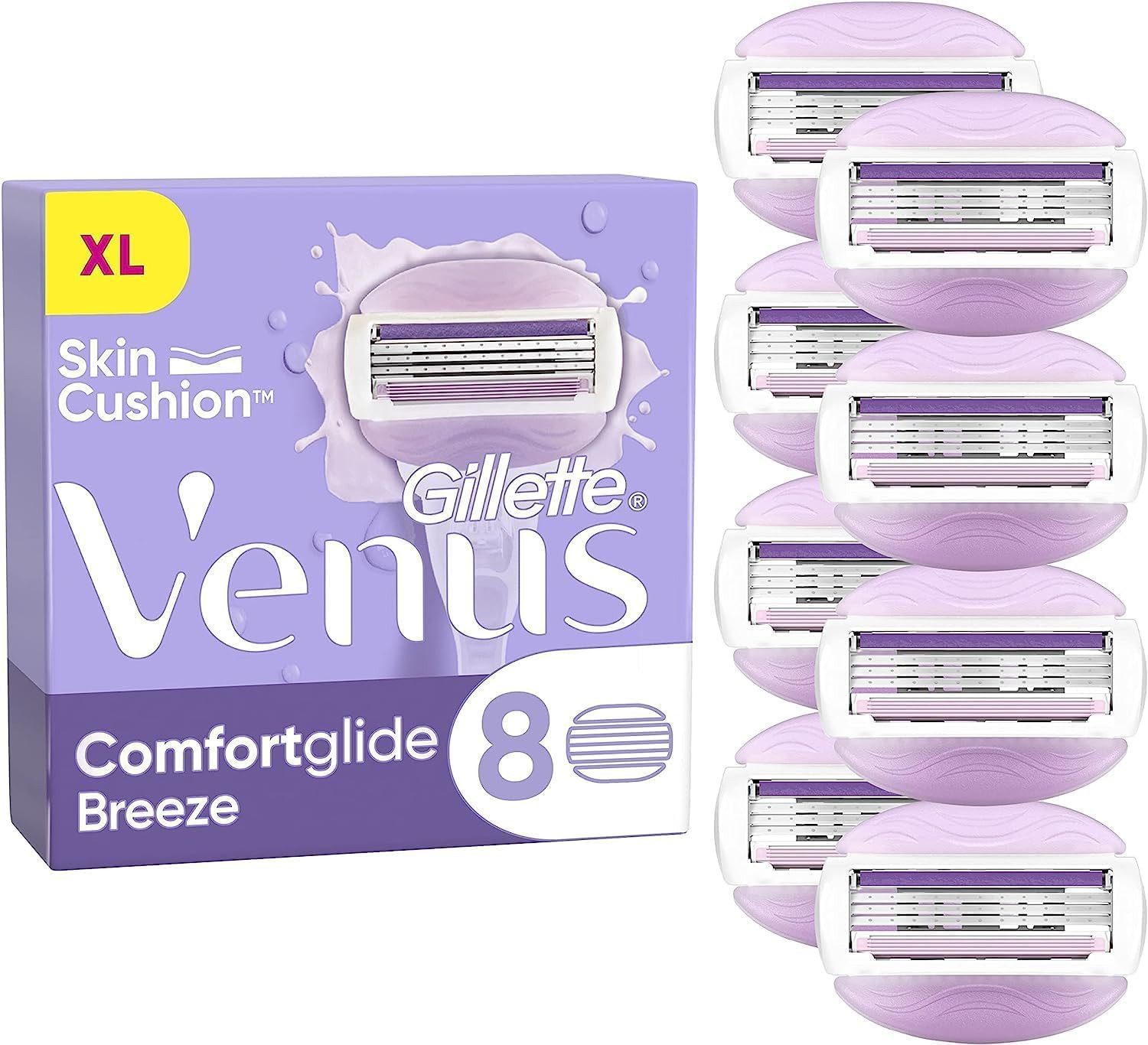 Gillette Venus Rasierklingen ComfortGlide Breeze, 8-tlg., 8er Pack Klingen für Damen Rasierer