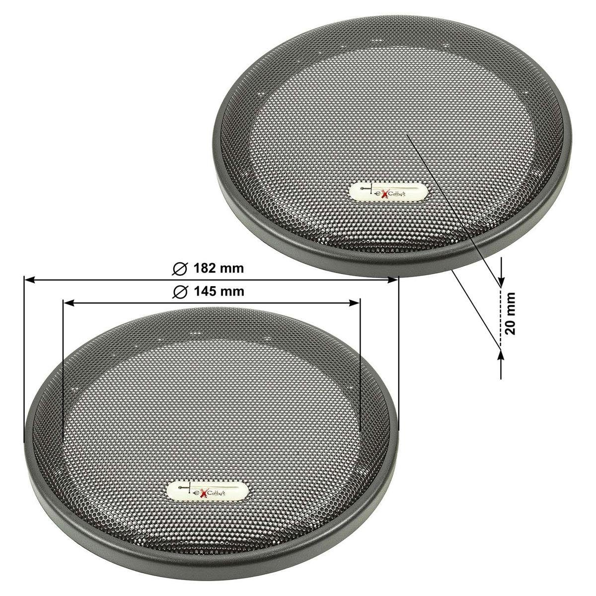 tomzz Audio Excalibur Lautsprecher Gitter Grill für 165mm DIN Lautsprecher  schwarz Auto-Lautsprecher