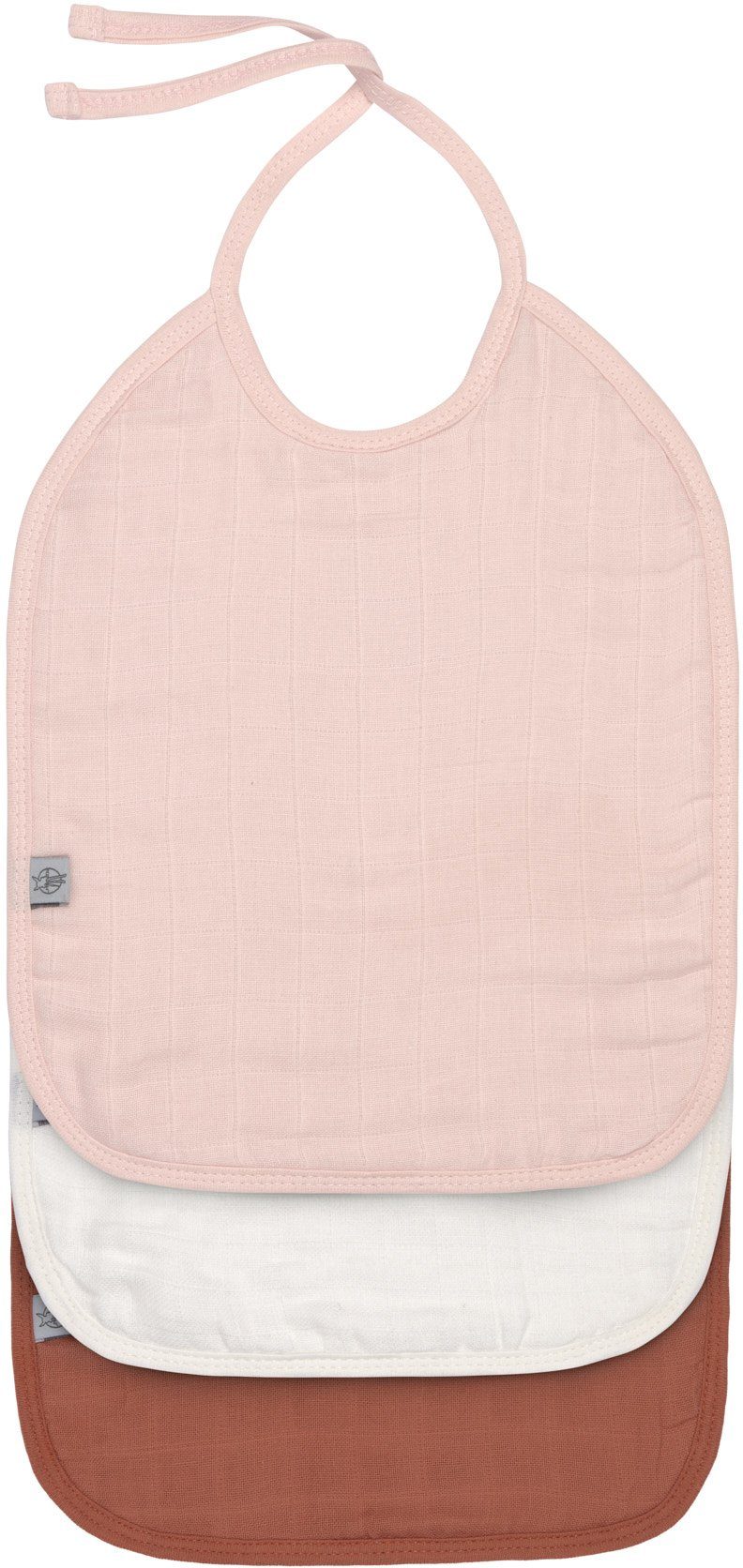 LÄSSIG Lätzchen Muslin/Terry Medium Bib, powder, (Set, 3-St)