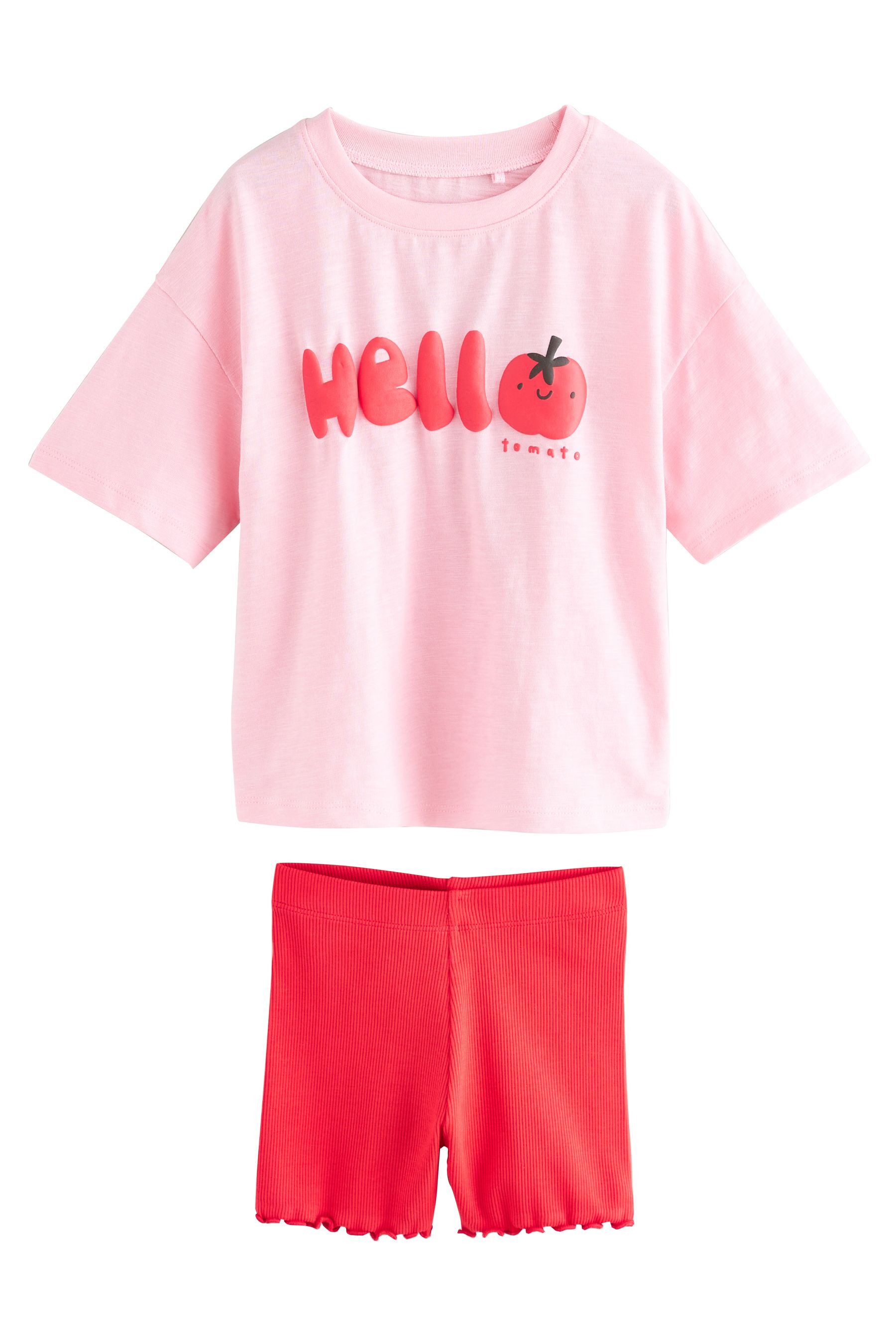 Next Shirt & Shorts Kurzarm-T-Shirt und Radlershorts im Set (2-tlg)