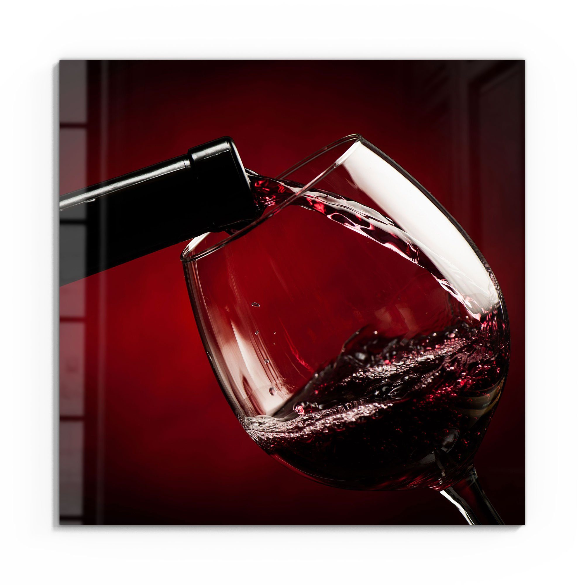 DEQORI Glasbild 'Rotwein wird eingeschenkt', 'Rotwein günstig online kaufen