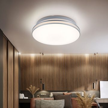 etc-shop LED Deckenleuchte, LED-Leuchtmittel fest verbaut, Warmweiß, Deckenleuchte rund Deckenlampe Modern Wohnzimmerlampe