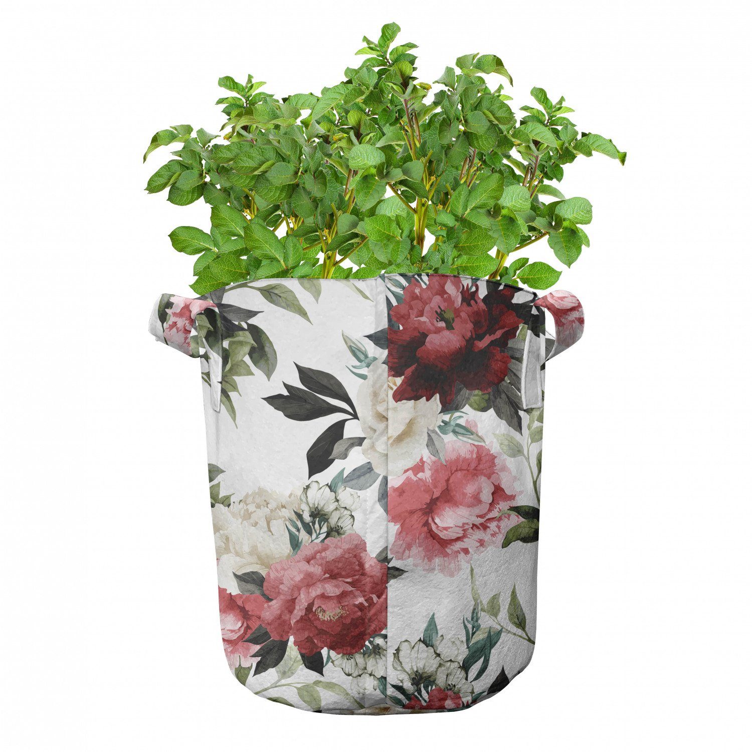 Rosa Griffen Pflanzkübel Stofftöpfe Aquarell Rosen Land Pflanzen, mit hochleistungsfähig für Abakuhaus