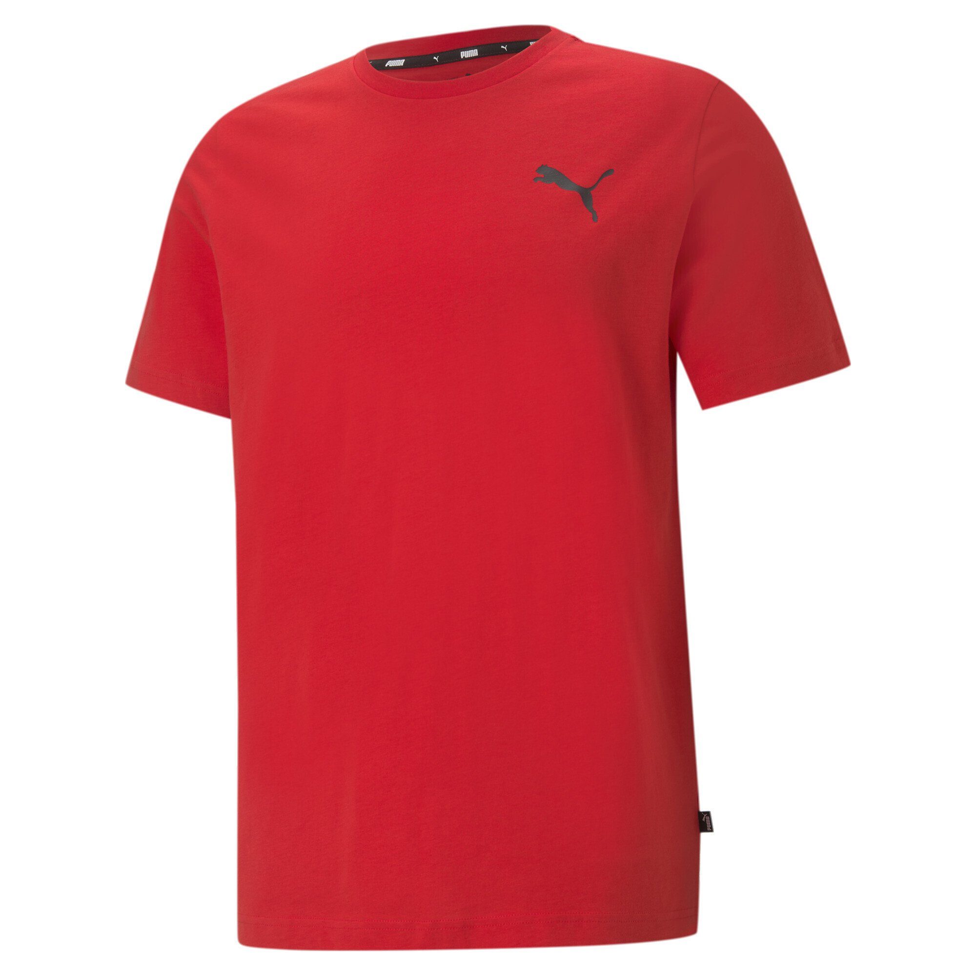PUMA T-Shirt Essentials T-Shirt mit dezentem Logoprint Herren High Risk Red Cat