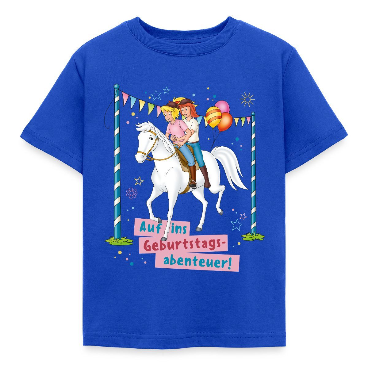 T-Shirt Bibi & Tina Auf Ins Geburtstagsabenteuer Geburtstag Kinder T-Shirt