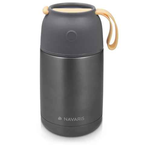 Navaris Thermobehälter 650ml Edelstahl Warmhaltebox für Essen & Babybrei - auslaufsicher, Edelstahl, (1-tlg)