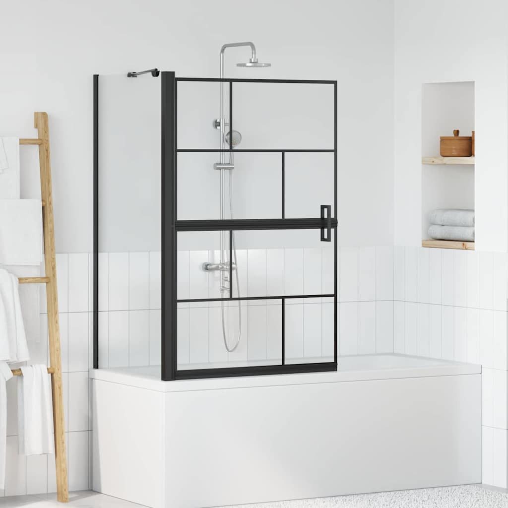 vidaXL Duschwand Bad-Duschschirm Schwarz und Transparent 80 x 68 x 128 cm, (1 tlg)