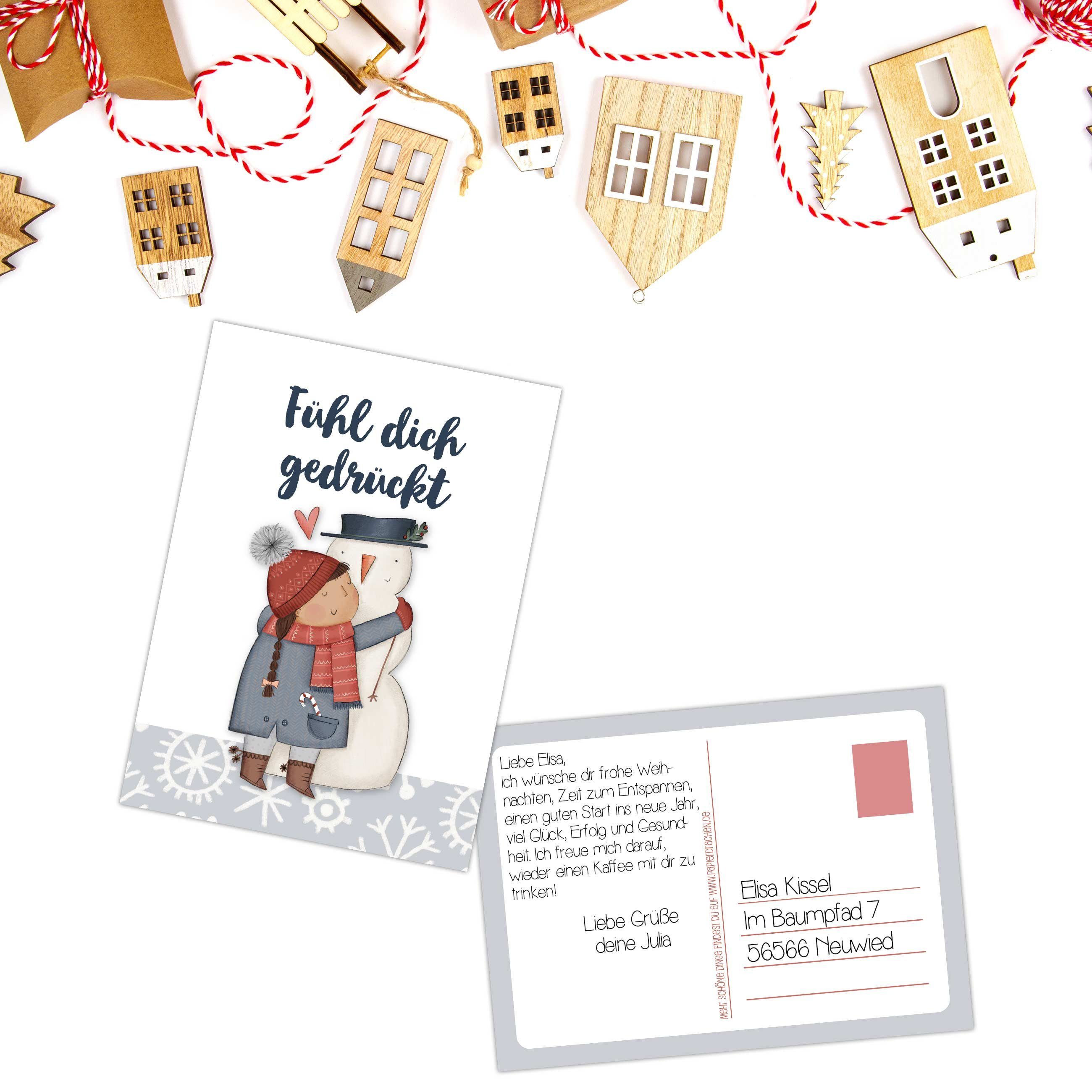 - Postkarten gestaltete liebevoll zu Weihnachtskartenset Weihnachtskarte PAPIERDRACHEN Weihnachten