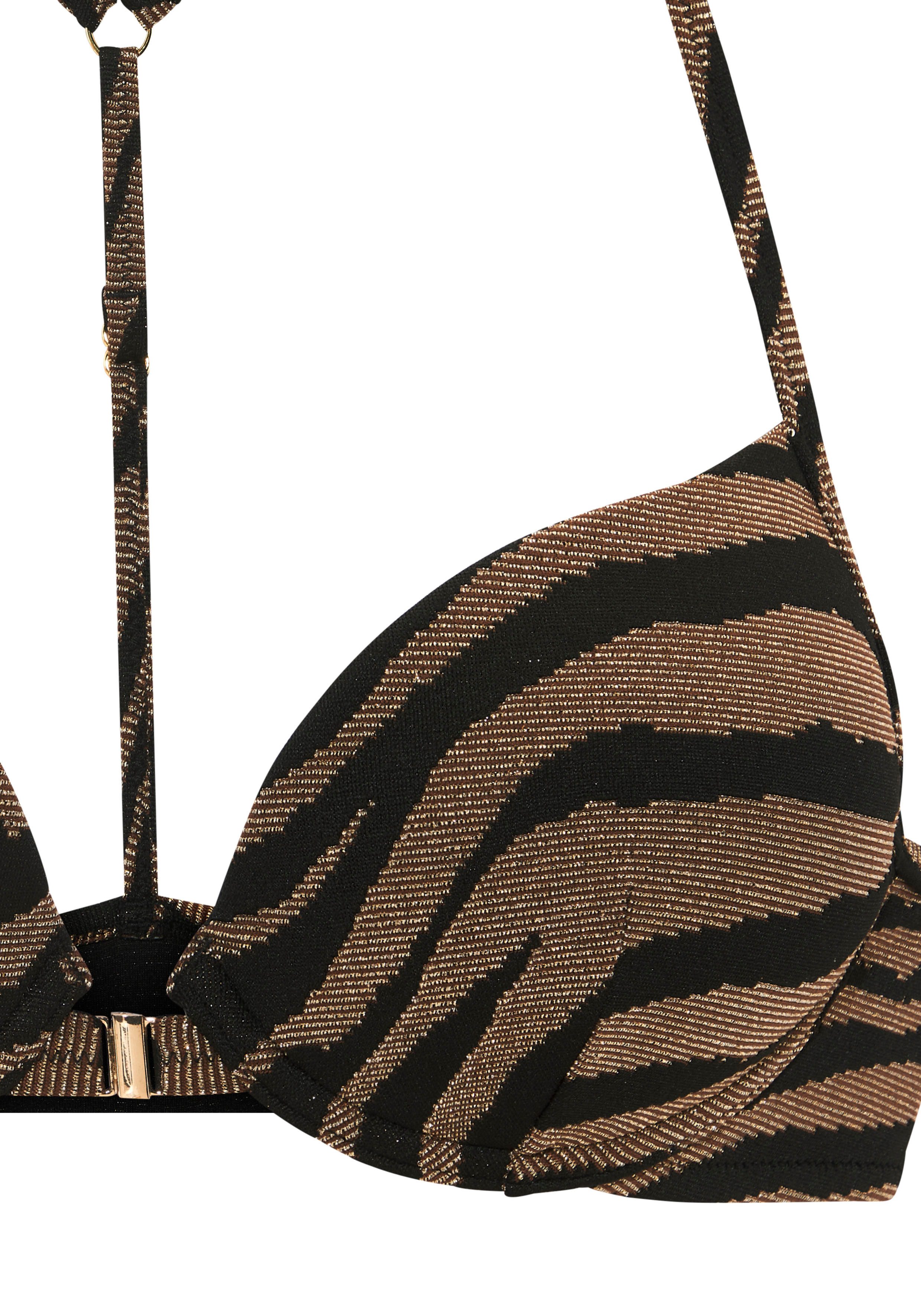 Bruno Banani Push-Up-Bikini in zweifarbiger Animal-Optik