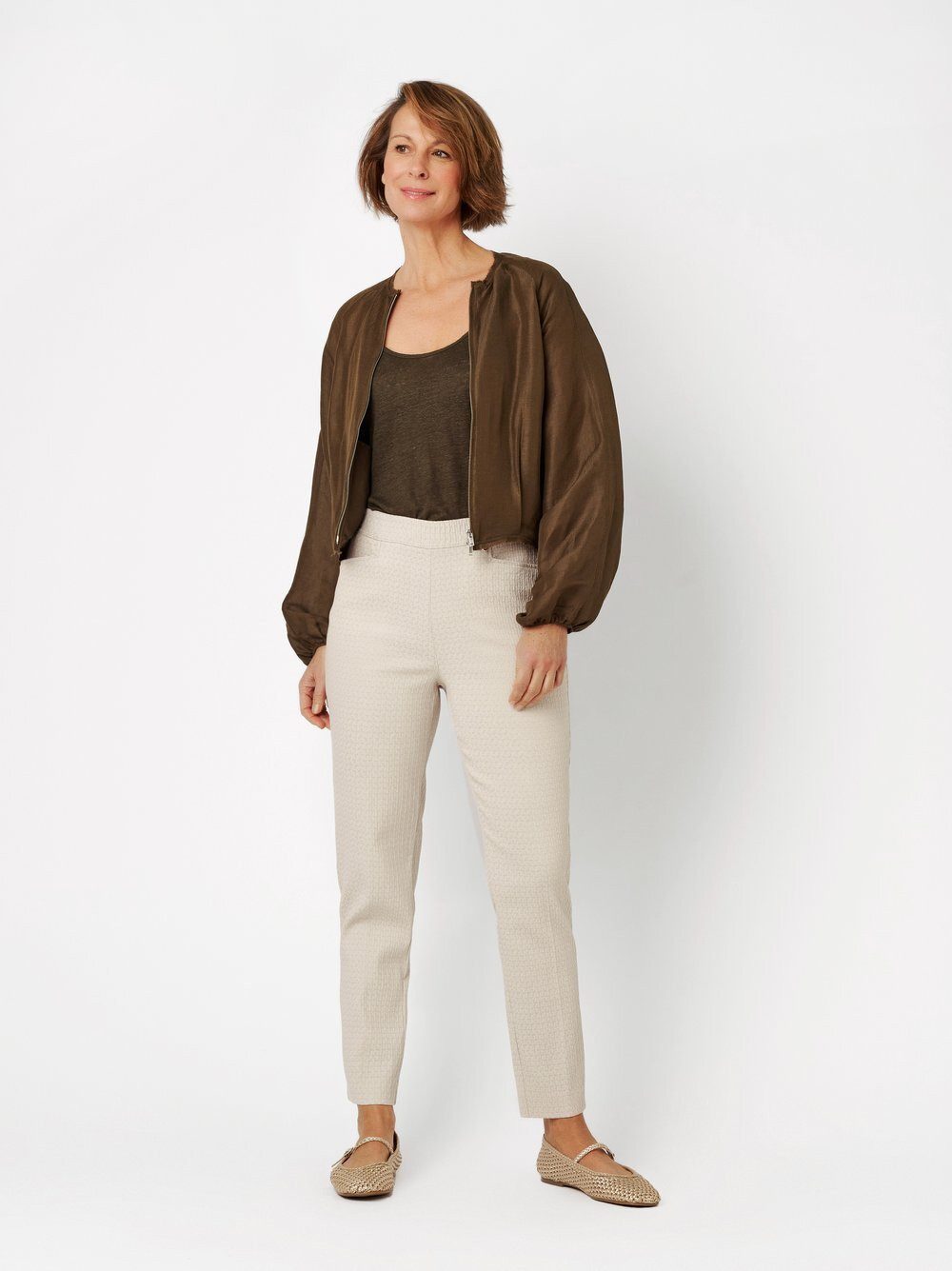 Relaxed by TONI Stretch-Hose Alice Slim 7/8 aus strukturiertem Jacquard