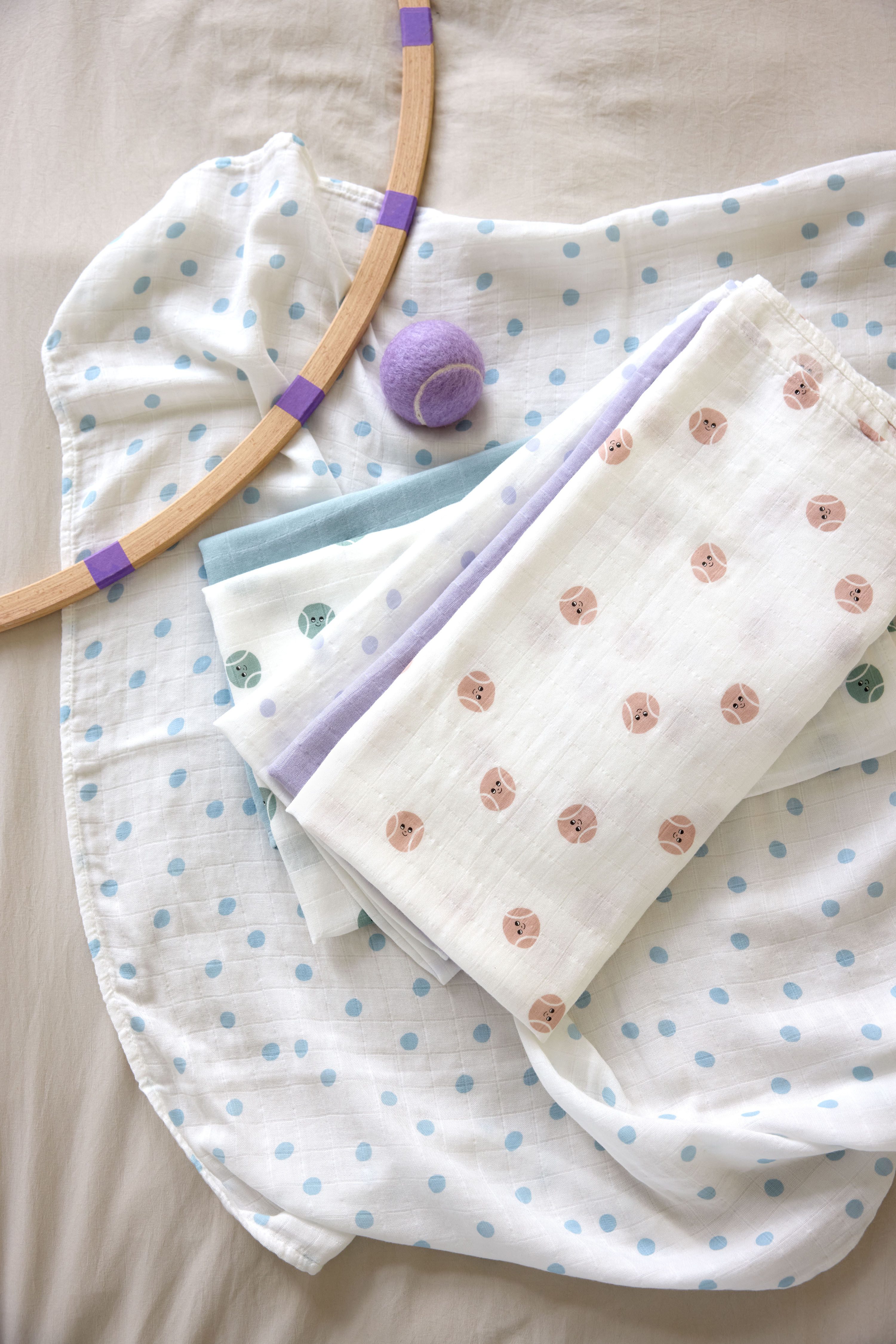 LÄSSIG Stoffwindeln Tiny Team, Mulltuch-Set, blue (Set, 3-St)