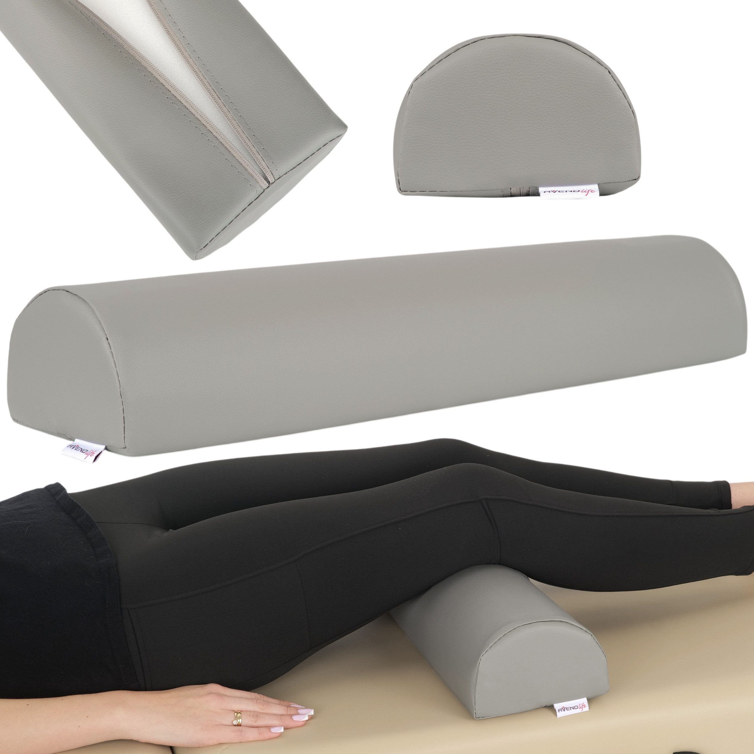 Habys Massageliege Halbrolle Knierolle Lagerungsrolle für Therapieliege 60x15x10cm Yoga