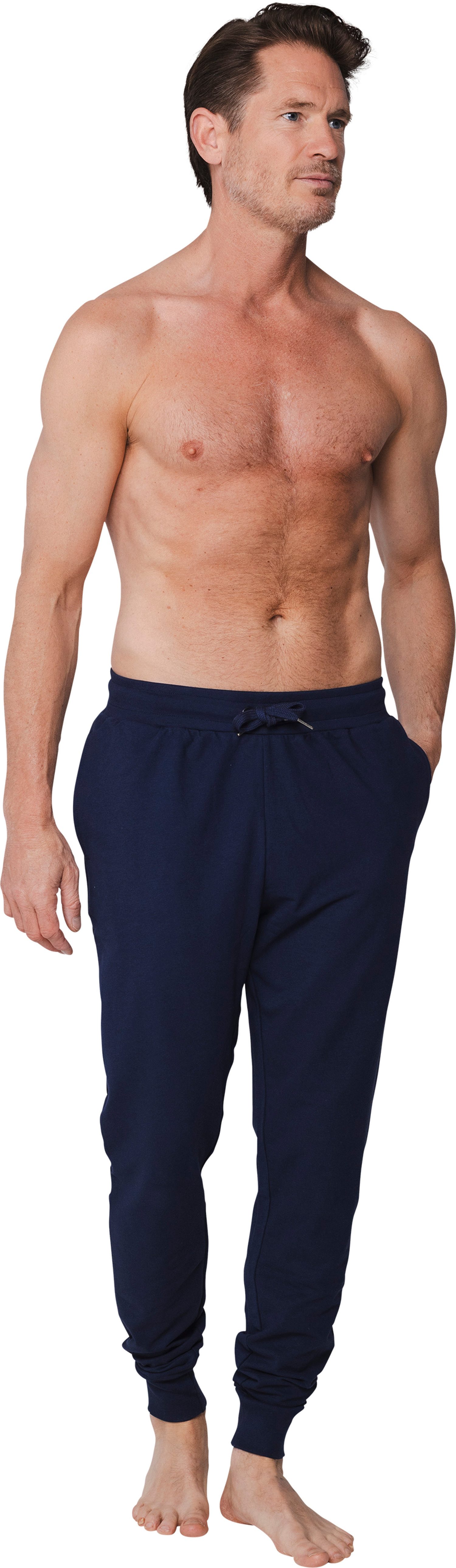 Pyjamahose Klassische Herren Schlafanzughose mit Bündchen