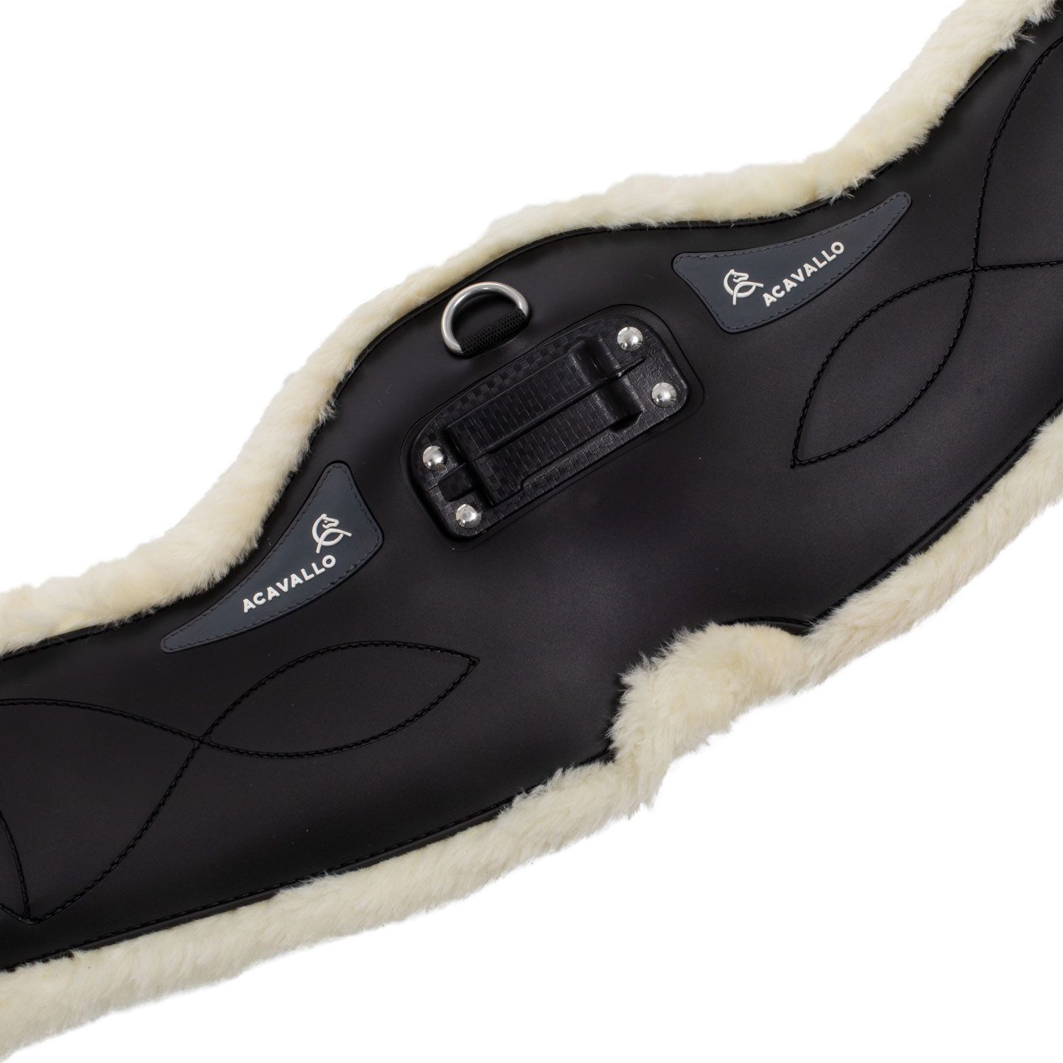 Acavallo Sattelgurte Acavallo Sattelgurt Dressur PVC Gel-Einsatz abnehmbares Eco-Fell