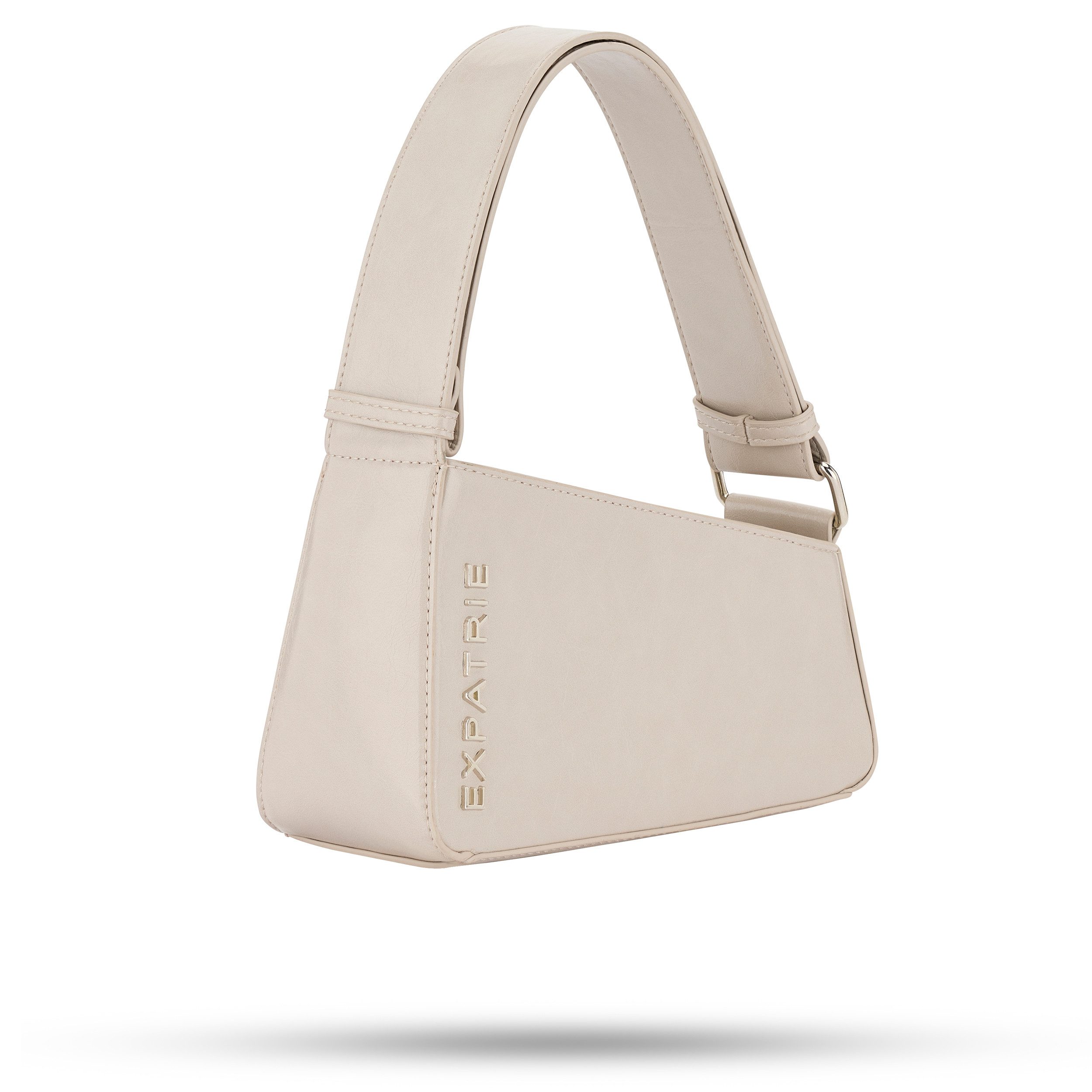 Expatrié Schultertasche Georgia Schultertasche für Damen Retro (1-tlg), Kleine Vintage Handtasche im asymmetrischen Design, wasserabweisend