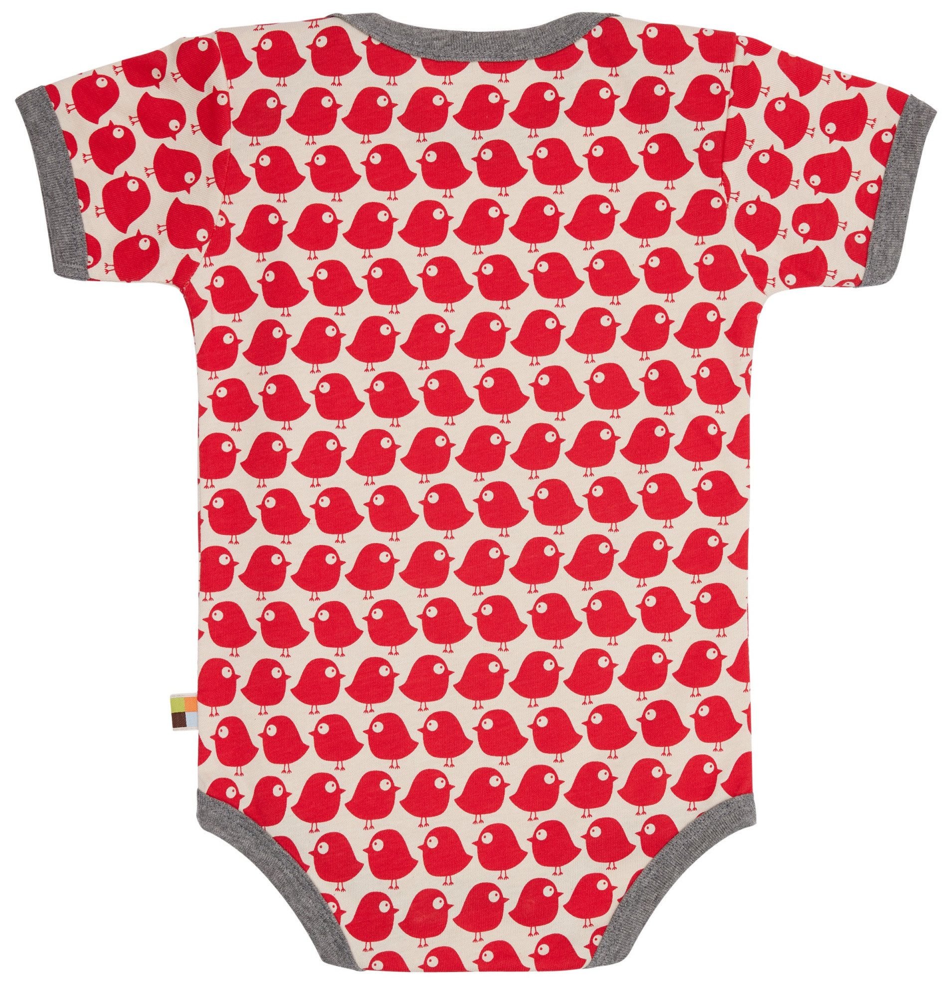 loud + proud Kurzarmbody mit Vogel Druckmotiv Bio Baumwolle, GOTS