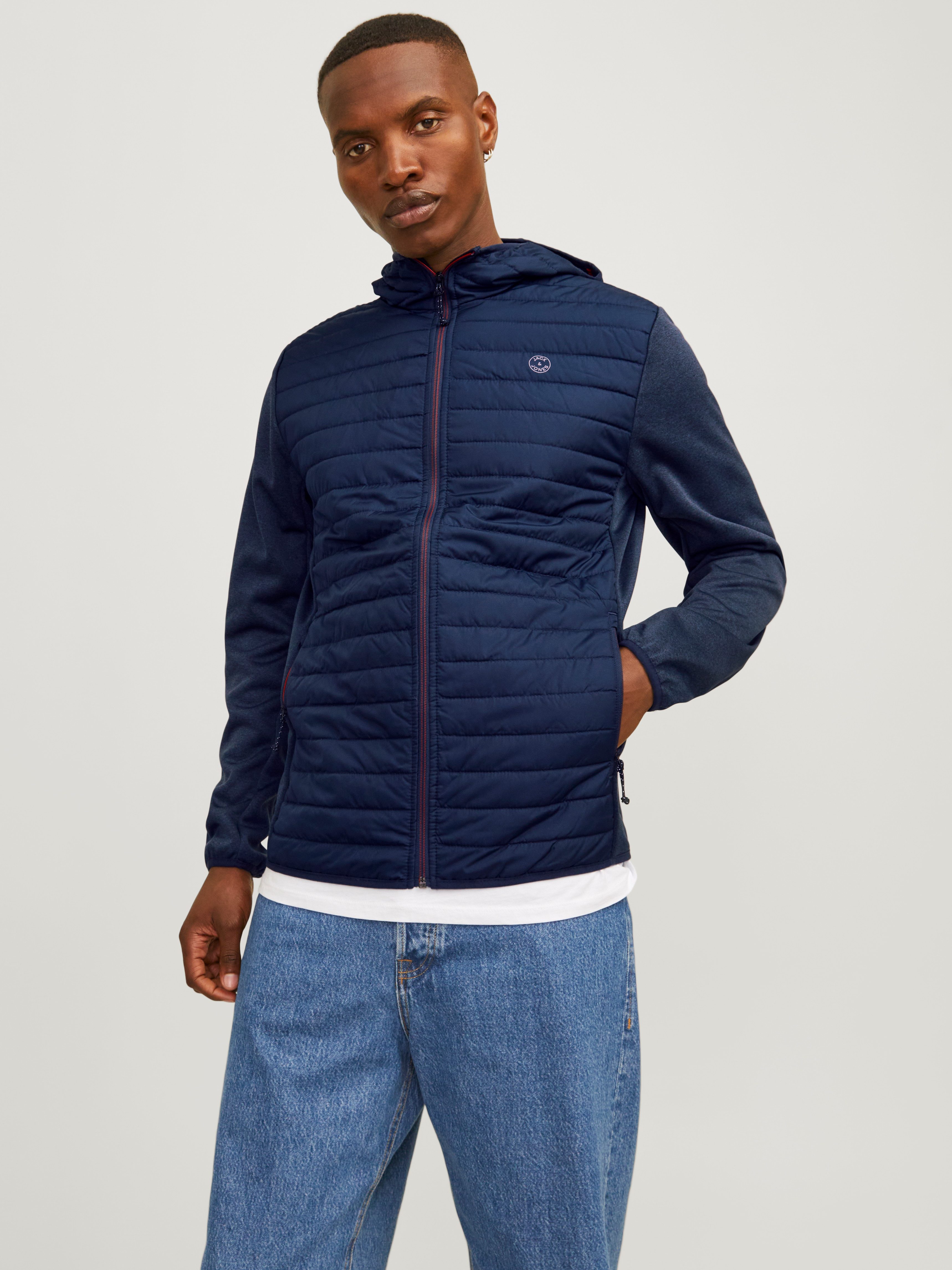 Jack & Jones Steppjacke JJEMULTI mit Kapuze und Futter unifarben, modisch, regular fit, Polyester